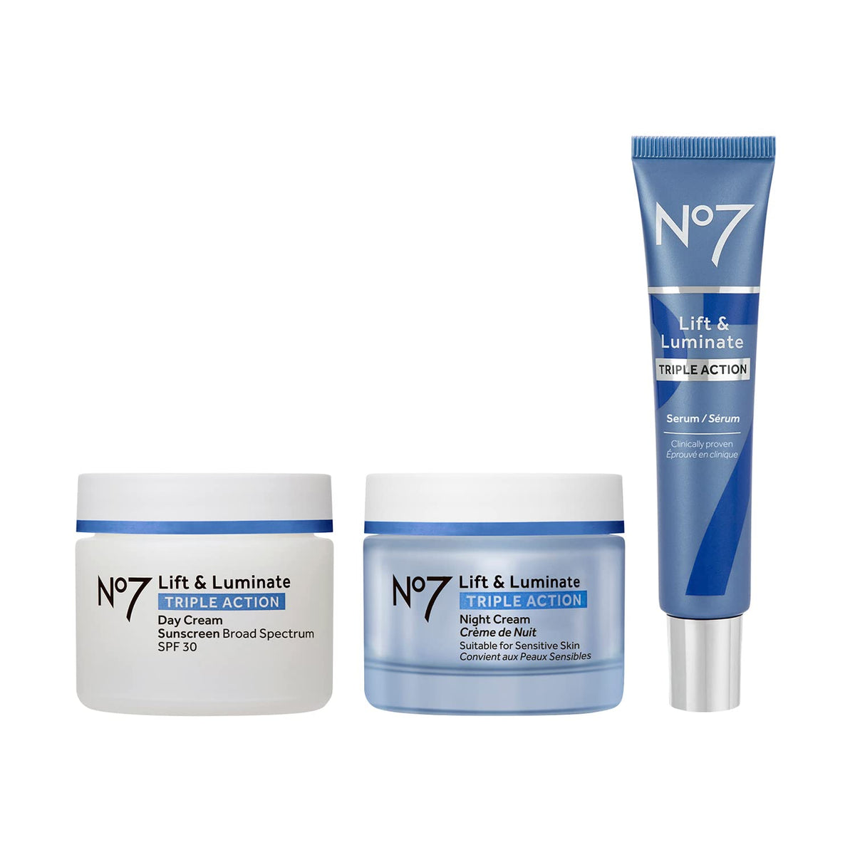 No7 Lift & Luminate Triple Action Skincare Set, 3-Piece Kit – product photo (Facial Kits)