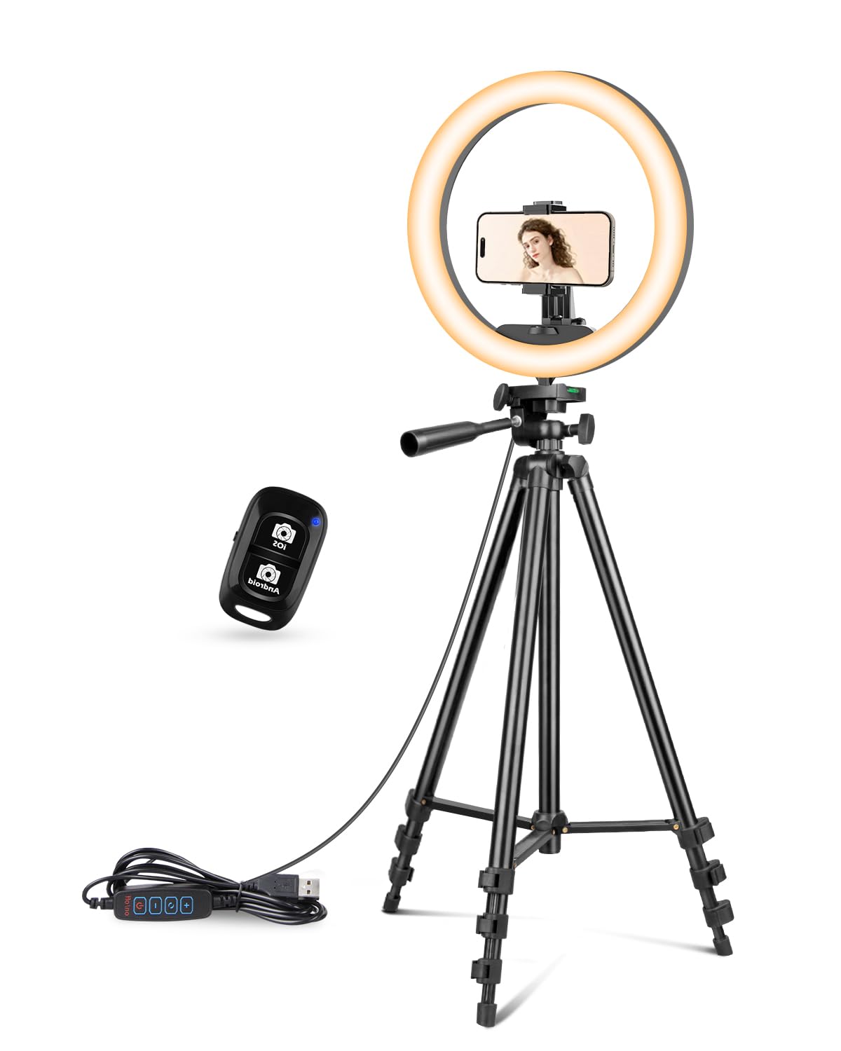 UBeesize 12 inch Ring Light with Stand, Selfie Ring Light with 50" Extendable Tripod Stand & Phone Holder for Live S