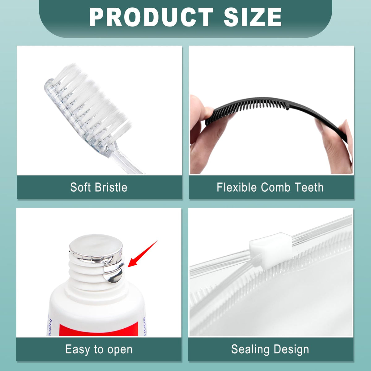 50 Sets Personal Hygiene Kit Bulk Disposable Toothbrushes - HQSLsund Official Imagery - 4