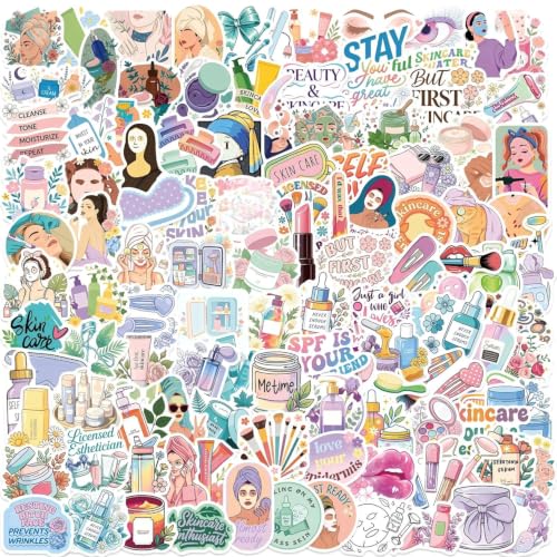 120Pcs Skincare Beauty Quote Vinyl Decals for Bike Skate Luggage - Product Imagery