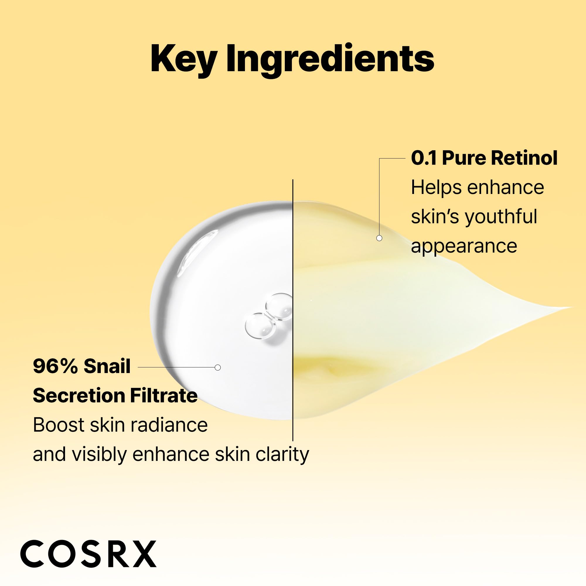 COSRX Snail 96% Mucin Essence and Retinol 0.1% Cream mini samples, skincare products in small containers, natural skin care routine.