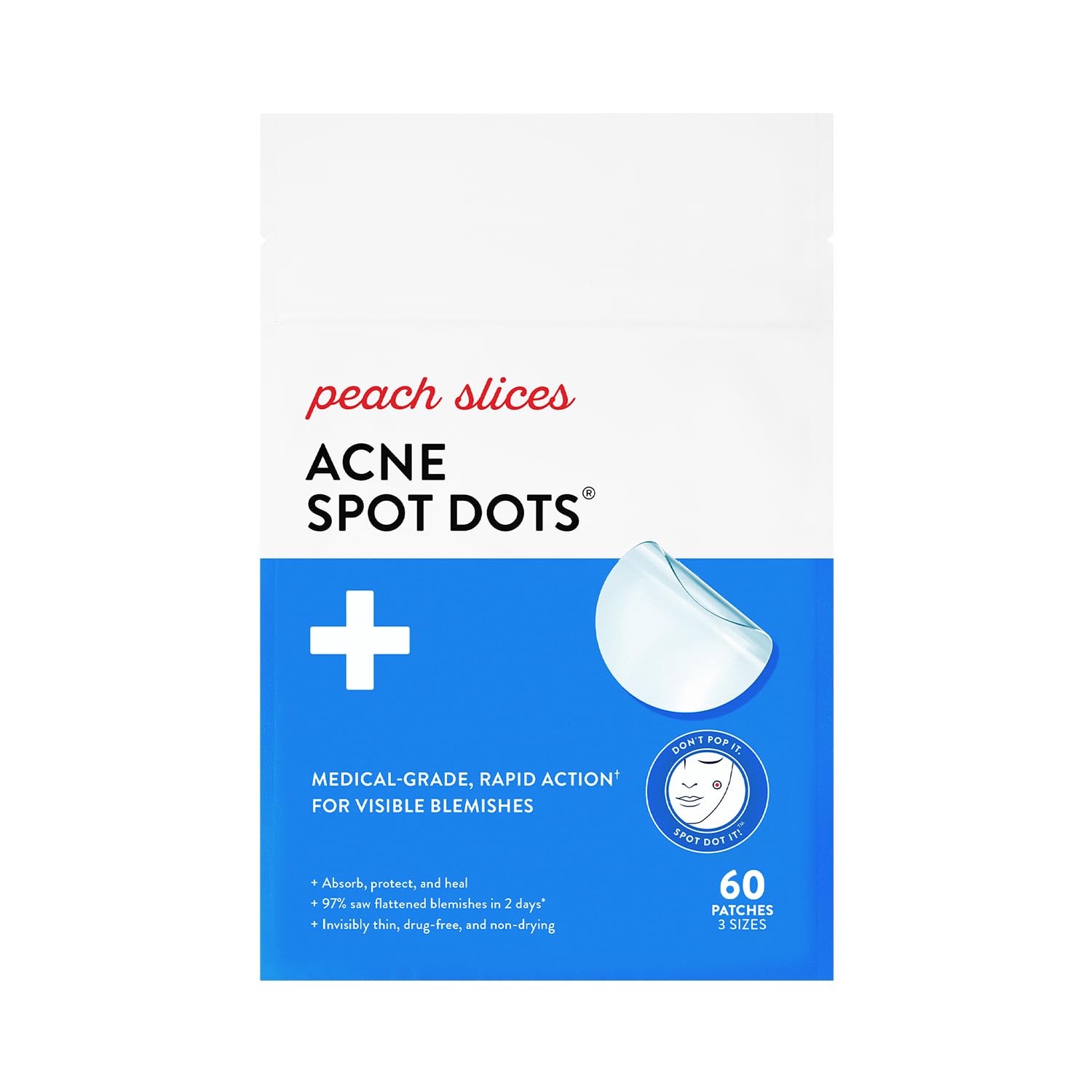 Peach Slices - Acne Spot Dots (60 ct) - Hydrocolloid Pimple - Product Imagery