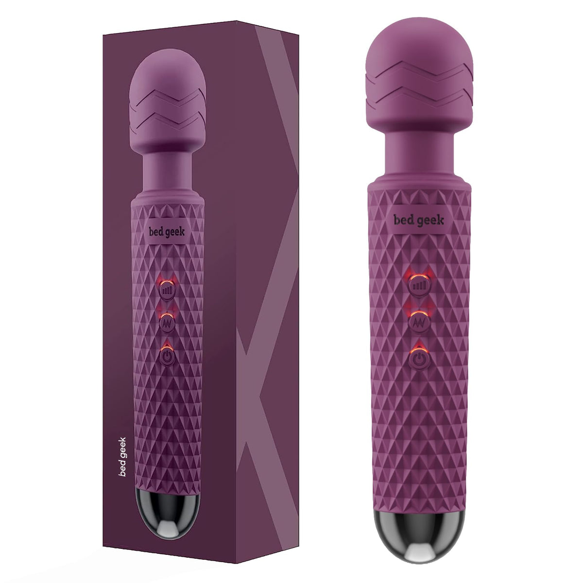 bed geek Handheld Personal Wand Massager Cordless Waterproof - bed geek Official Imagery - 1
