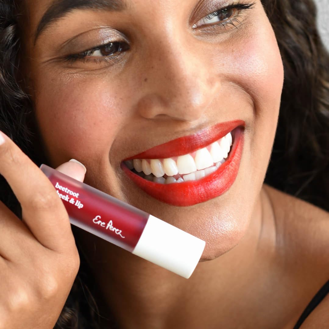 Ere Perez - Avocado Waterproof Black Mascara + Beetroot Cheek + Lip Tint in Joy (Red) BUNDLE | Vegan, Cruelty-Free, Clea