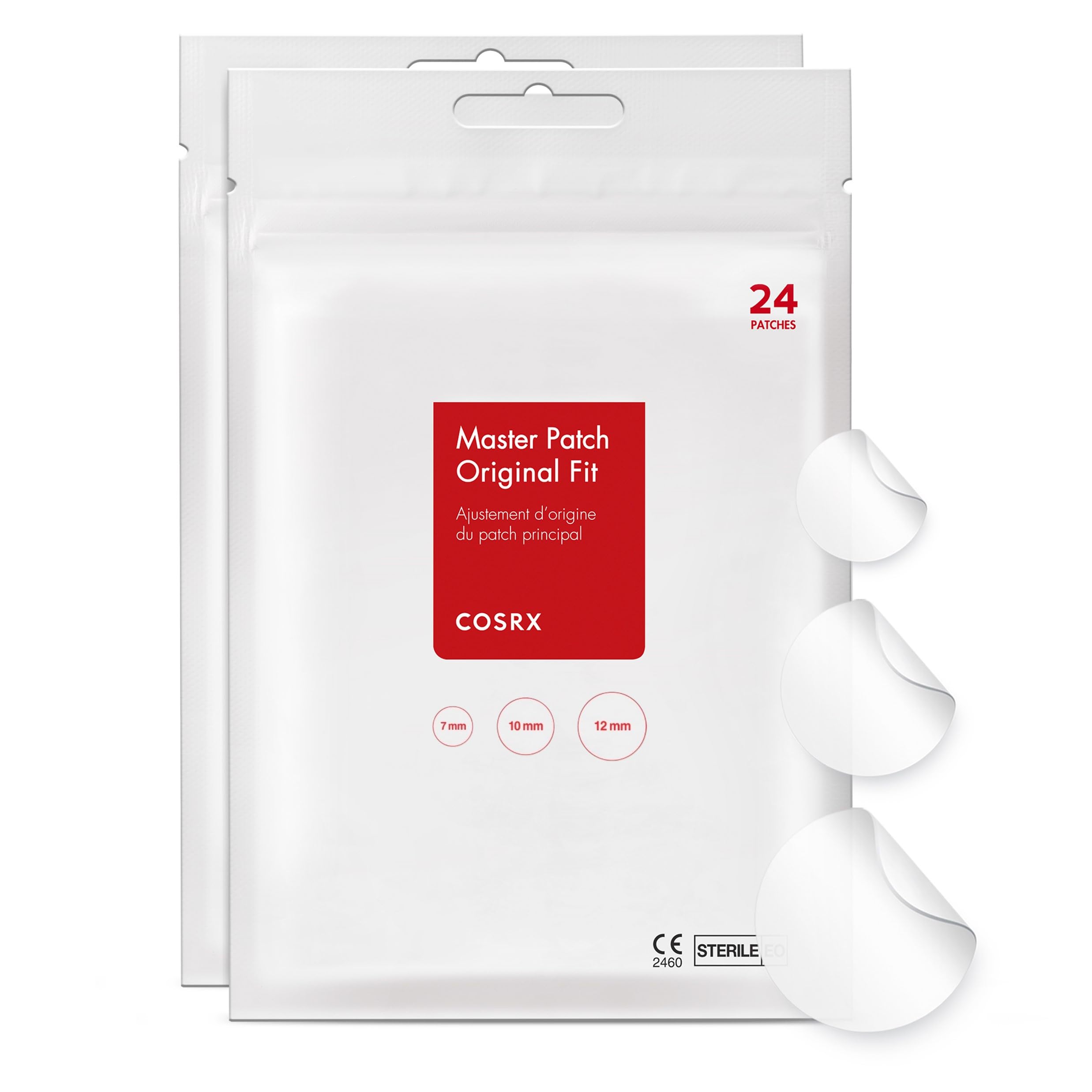 COSRX Acne Pimple Patches Absorbing Hydrocolloid Spot, 3 Size - Product Imagery