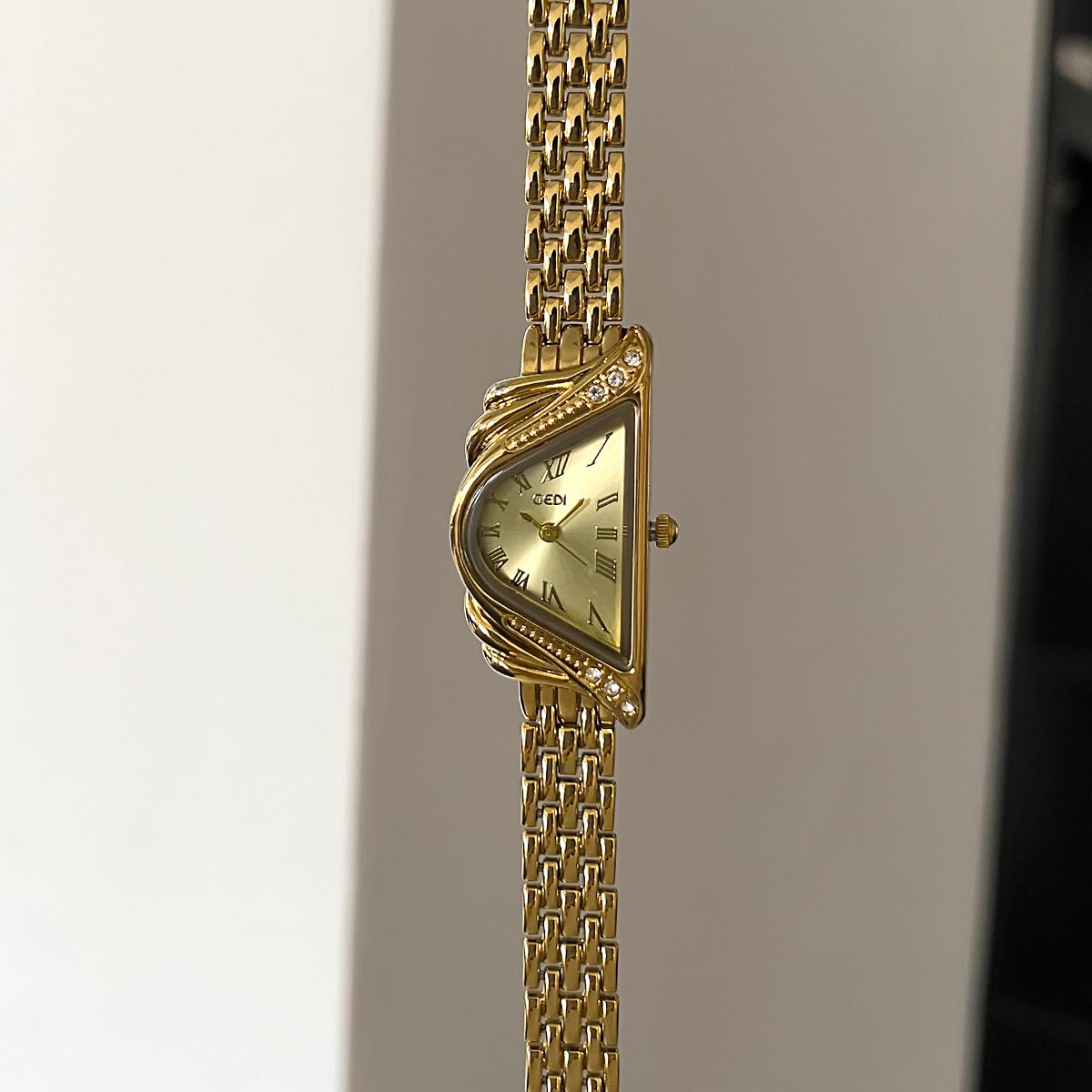 Gosasa Unique Triangle Watch for Women, Dainty Bracelet Quartz Dress Watch – alternate angle