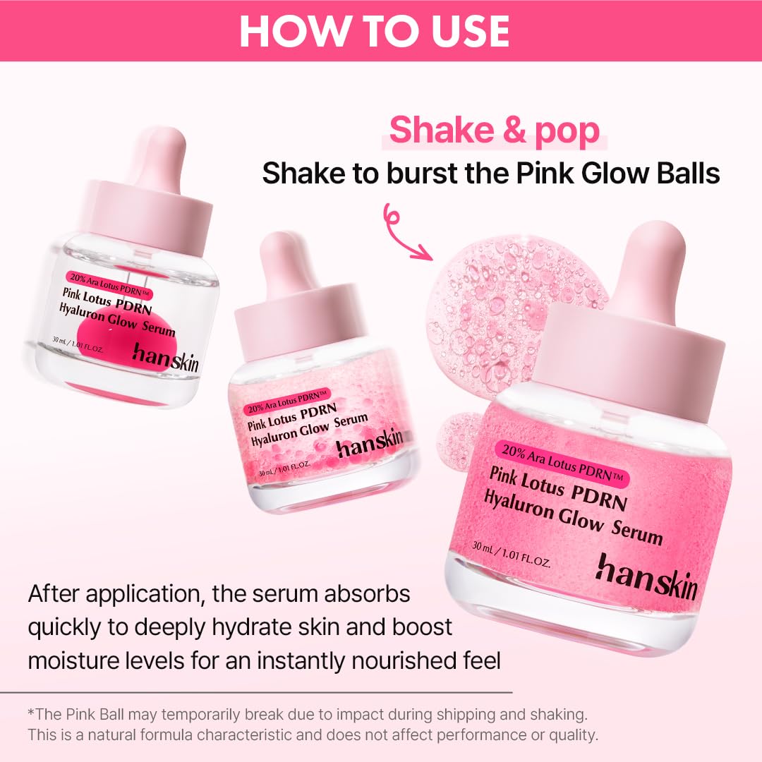 Hanskin PDRN Pink Skincare Routine Set - Gel-to-Foam Cleanser + Glow Serum – product photo (Serums)
