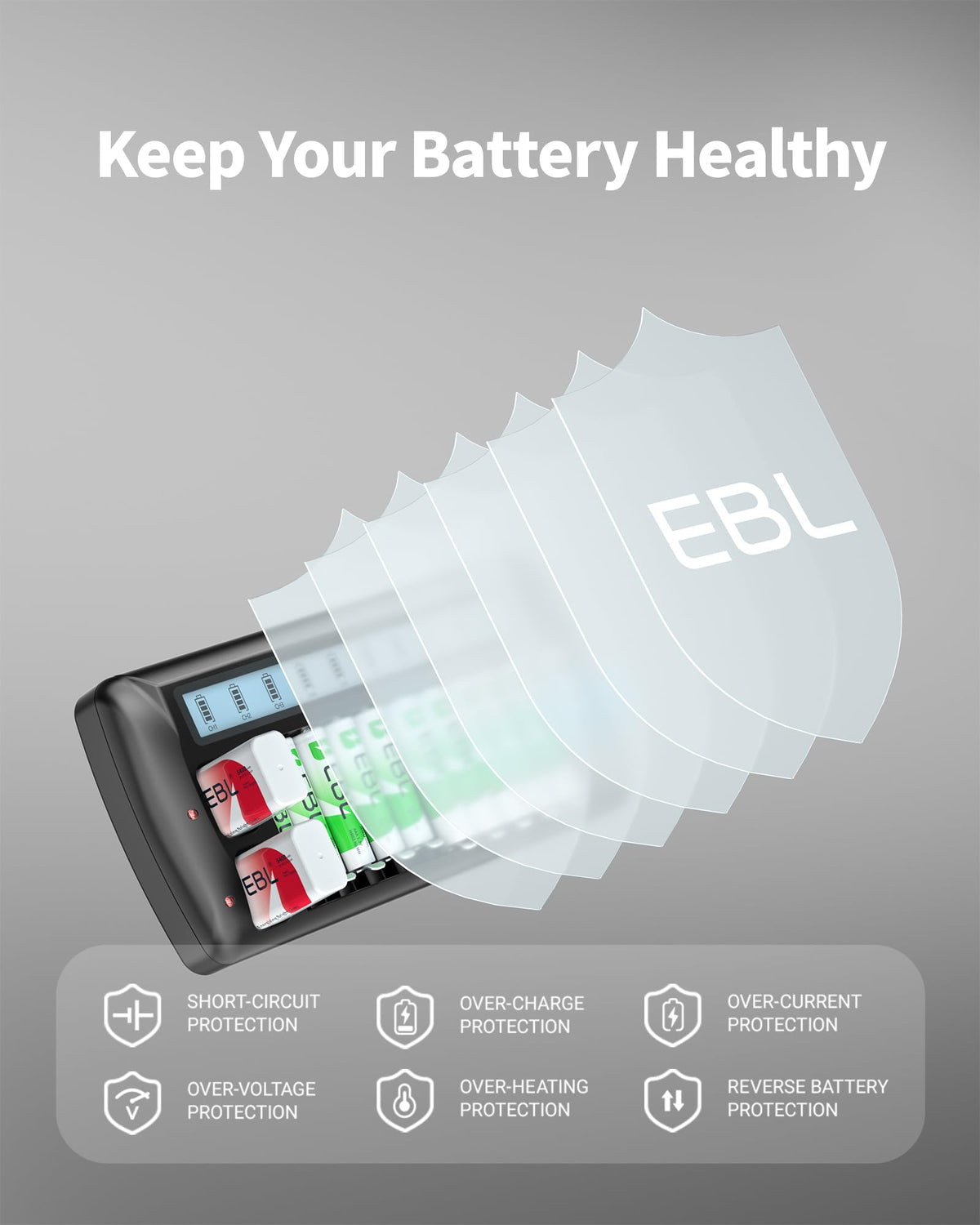 EBL AAA Rechargeable Batteries 8 Count Ni MH 1100mAh 1 2V - EBL Official Imagery - 5