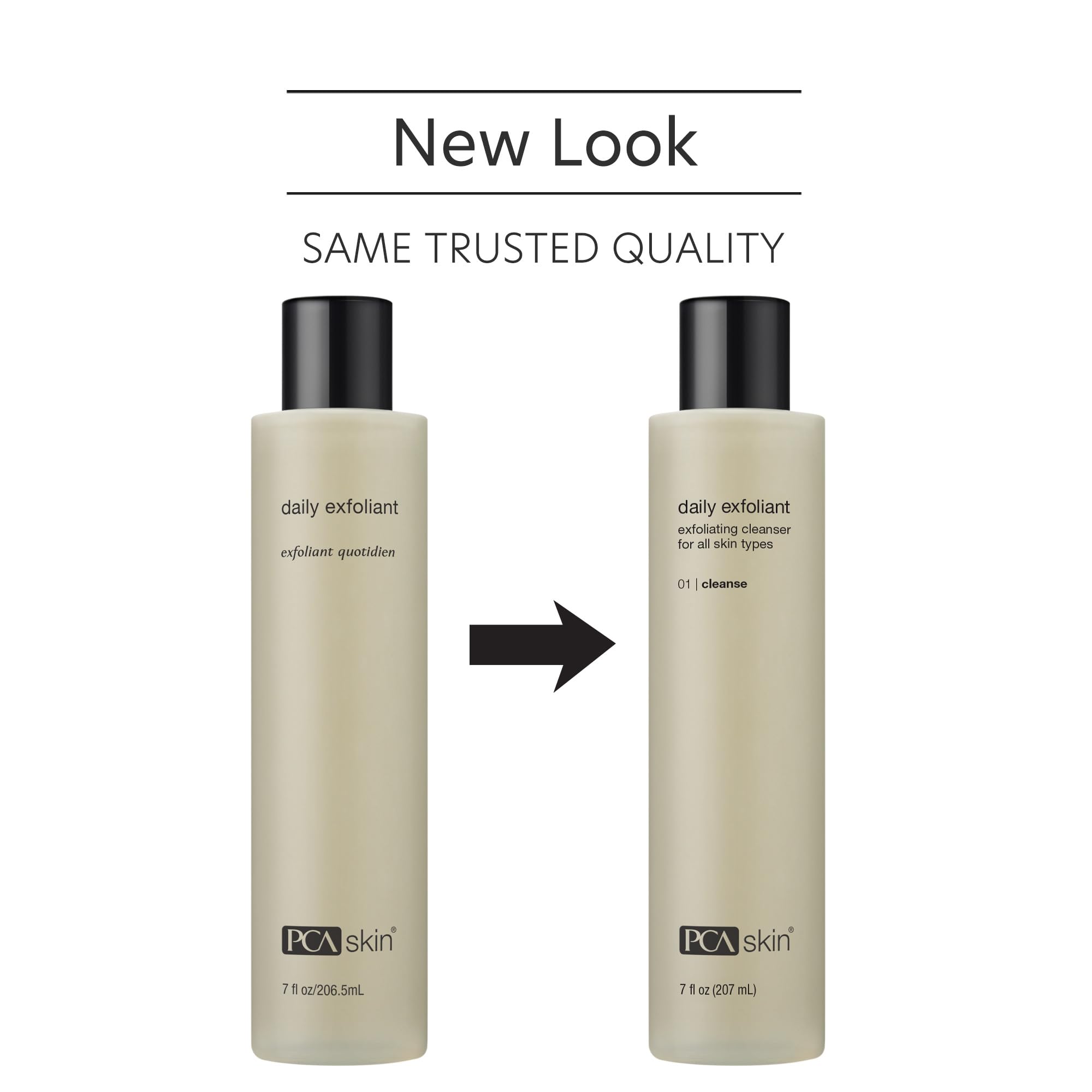 PCA SKIN Daily Face Exfoliant Cleanser in 7 oz bottle, showing the product with a clear label and pump dispenser for gentle exfoliation.