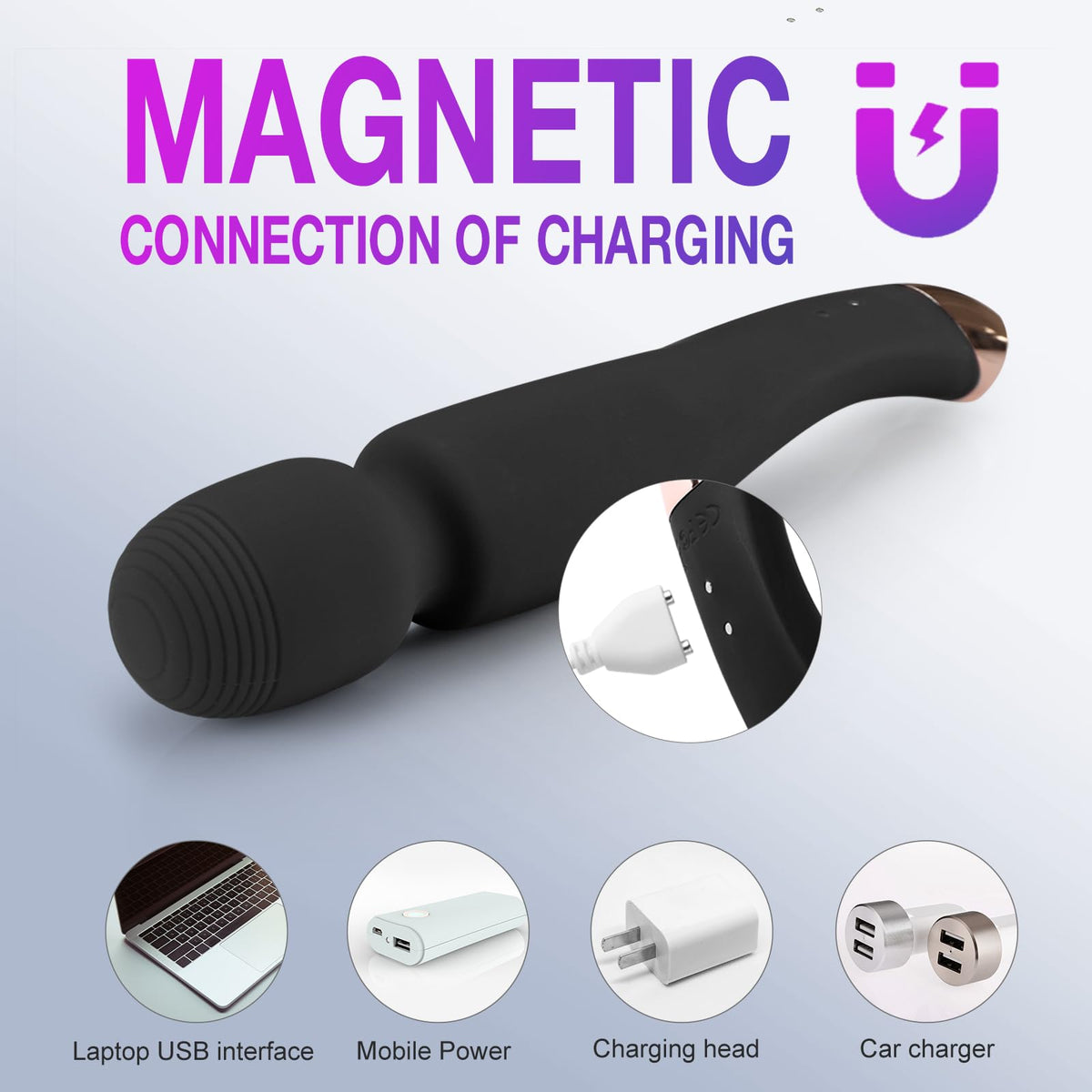 Cordless Massager with LCD Display Personal Massager for - Seritivo Official Imagery - 6