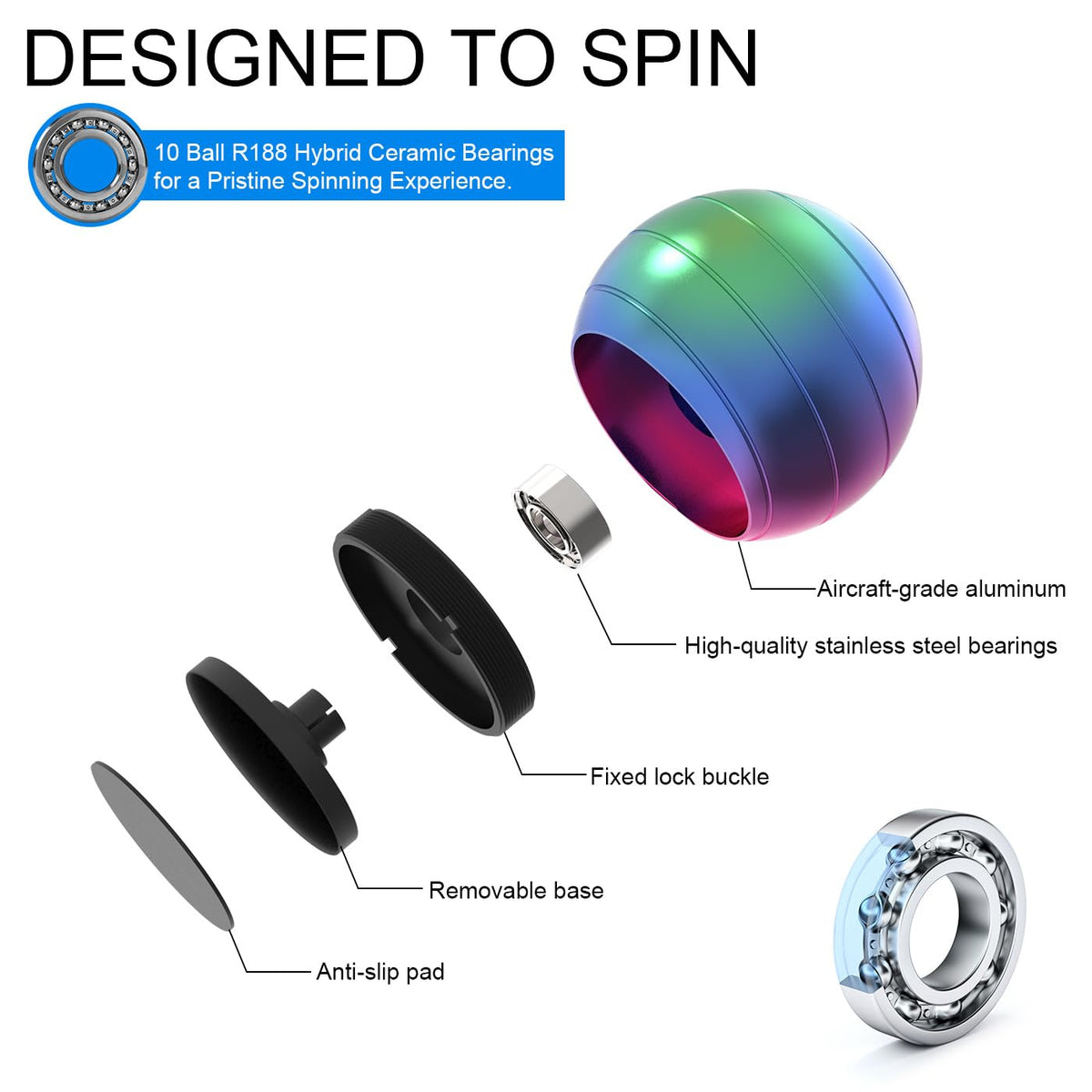 KALMORA Kinetic Spinning Desk Toys, Fidgets for Anxiety and Stress for Adult Teen Cool-Stuff, Party Gifts for Christmas 