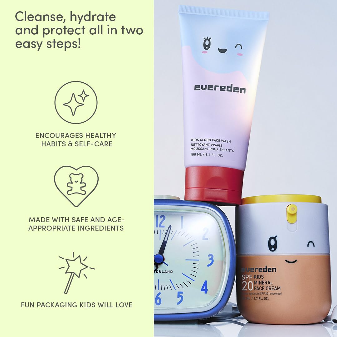 Evereden Kids Face Wash & SPF 20 Cream, Dermatologist-Tested, EWG Verified – product photo (Facial Kits)