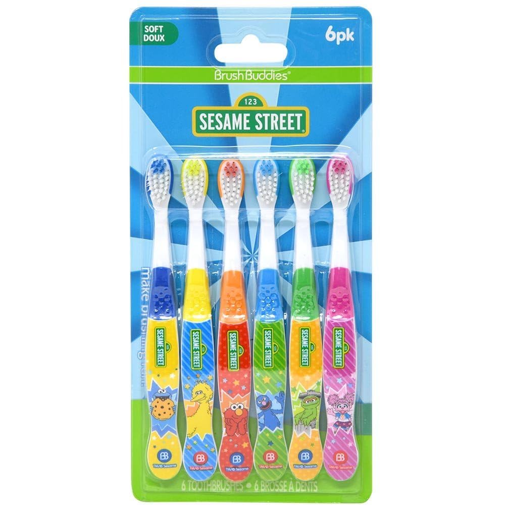 Brush Buddies Sesame Street Toothbrushes for Kids, Soft Bristle - Product Imagery