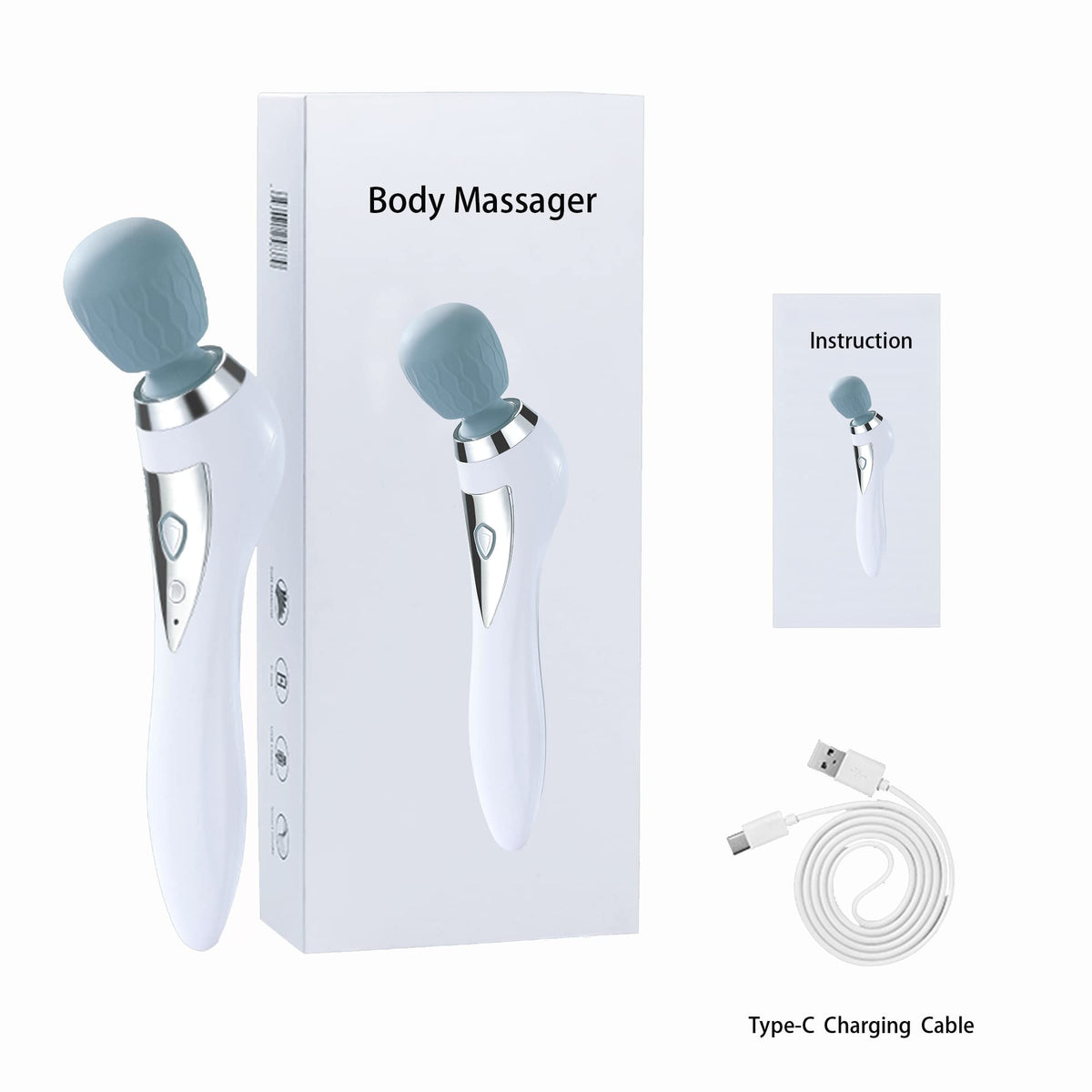 Asopal Handheld Cordless Personal Wand Massager, Muscle Massager for Neck Back Shoulder Waist Leg Feet, Portable Full Bo