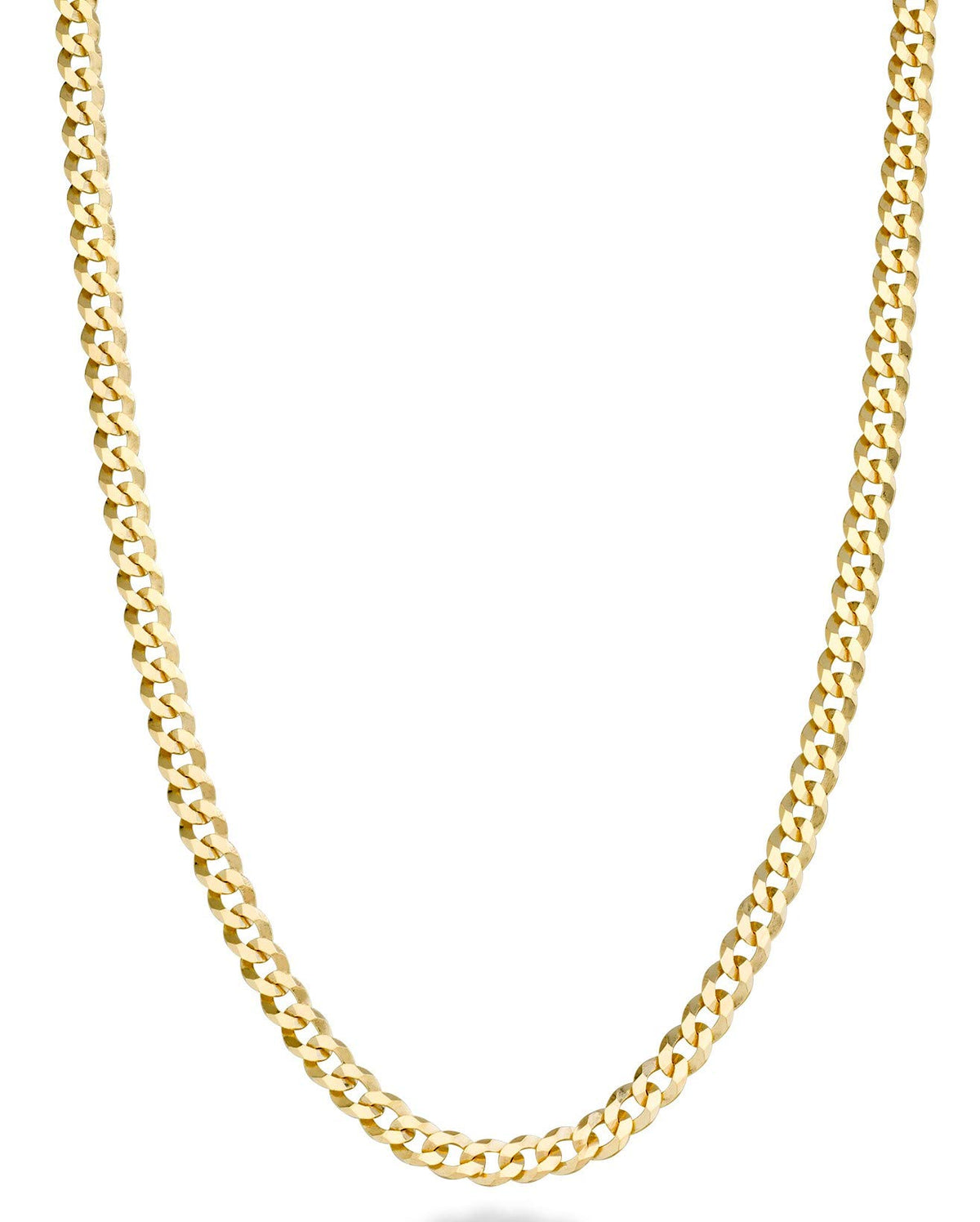 Miabella Italian 18K Gold Plated 925 Sterling Silver 3.5mm Cuban Link Chain – Yellow Gold