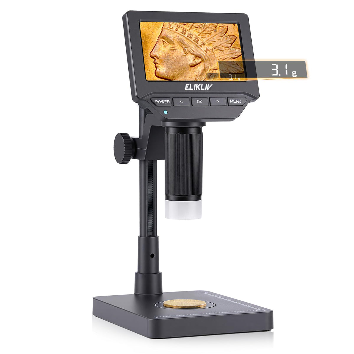 Elikliv EDM4C Coin Microscope with Scale 4 3 Weighing - Elikliv Official Imagery - 1