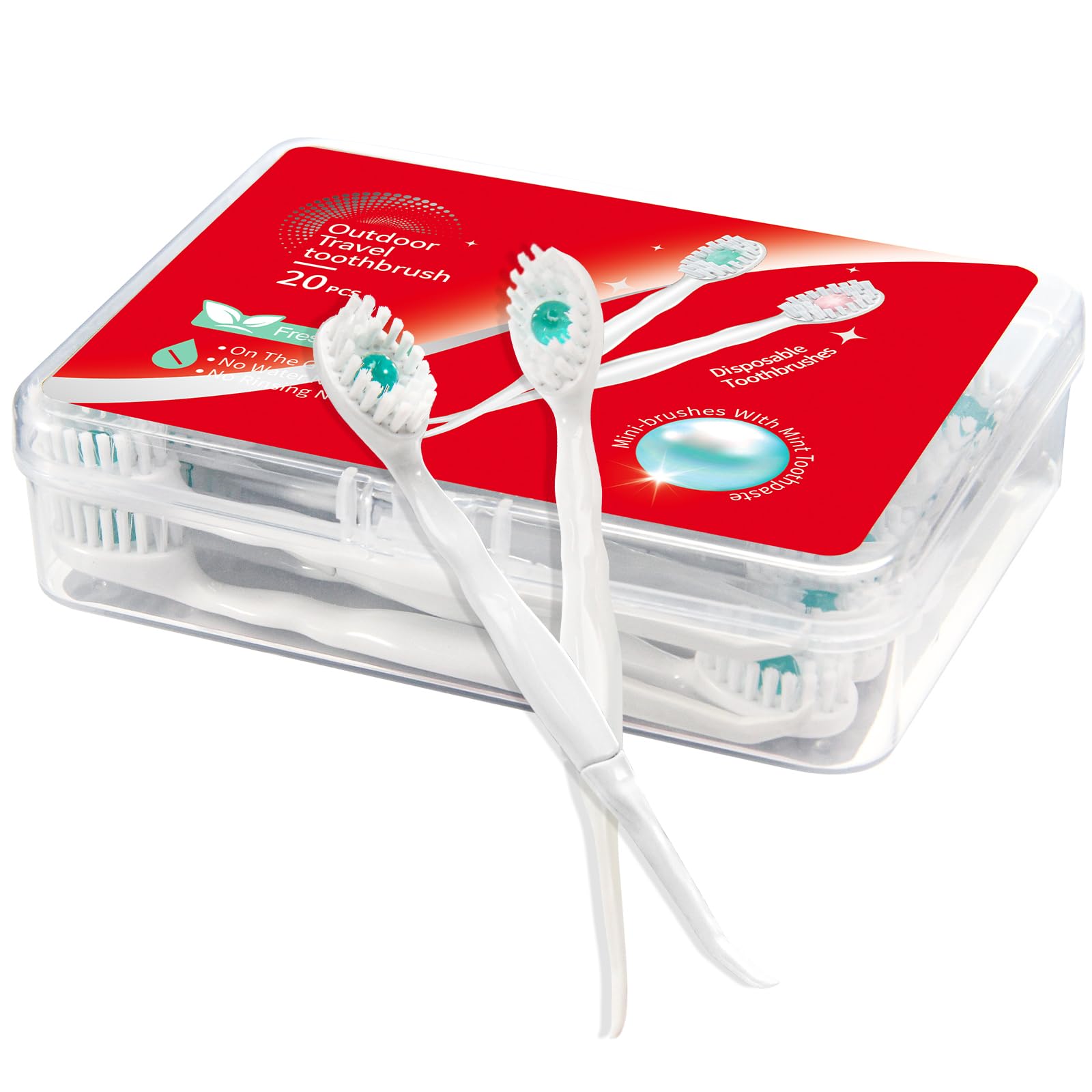 Mini Disposable Toothbrushes with Toothpaste and Toothpick, - Product Imagery