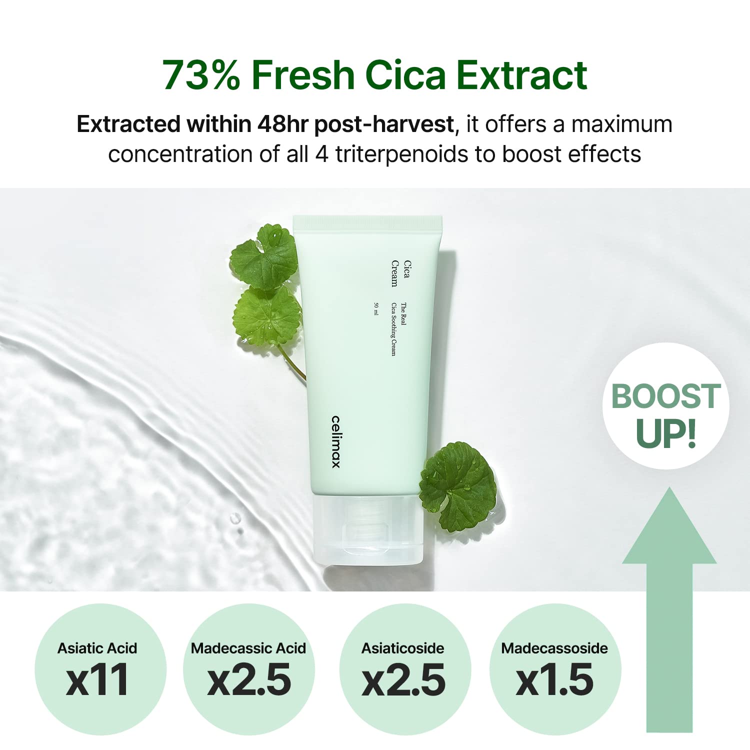 Celimax The Real Cica Soothing Cream in a 1.69 fl oz jar, moisturizing and calming skin with soothing ingredients.