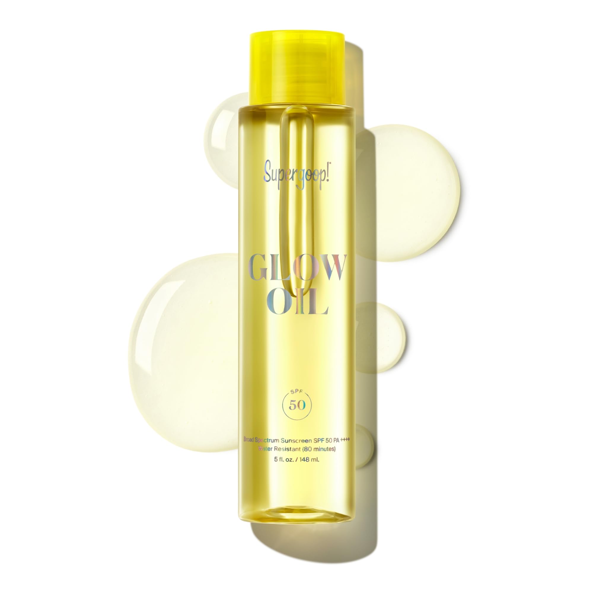 Supergoop! Glow Oil - 5 fl oz - SPF 50 PA++++ Vitamin E Body Oil + Broad Spectrum Sunscreen Protection - With Marigold, Meadowfoam & Grape Seed Extracts