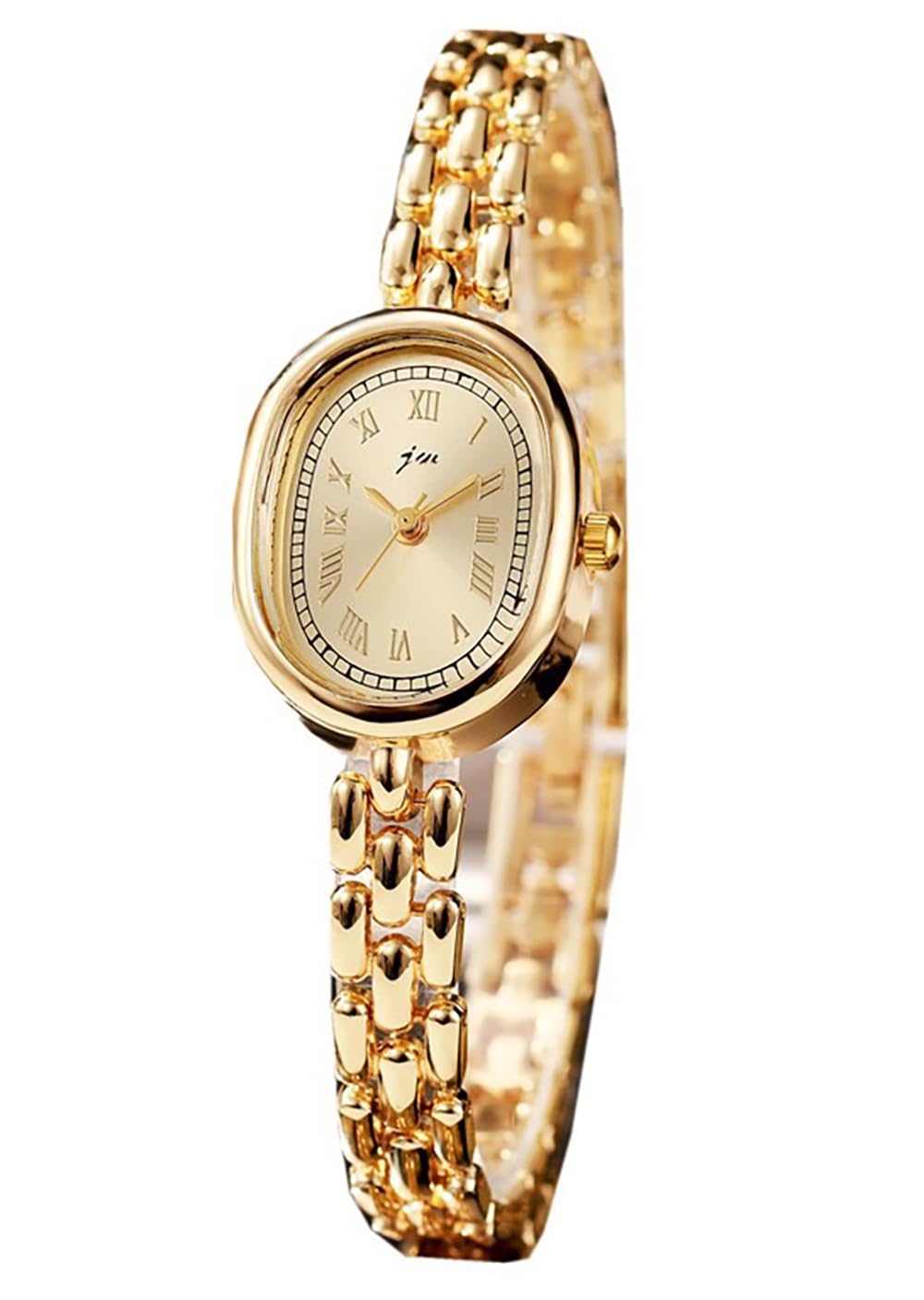 PASOY Women’s Bracelet Watch Small Face Oval Quartz Analog Wristwatch (Gold) – product photo (Wrist Watches)