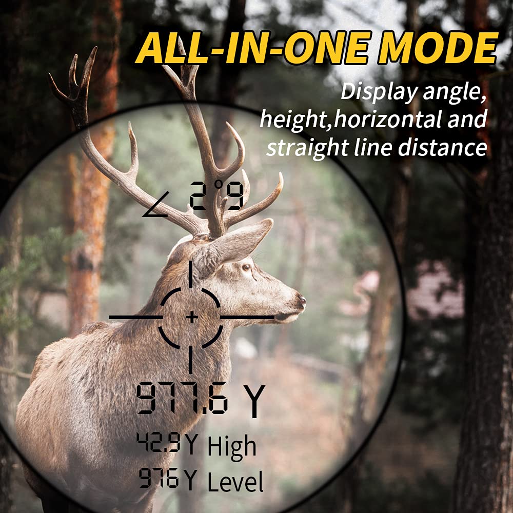 REVASRI Hunting Laser Rangefinder with Rechargeable Battery 1000 Yards Hunting Range Finder with Target Acquisition Tech
