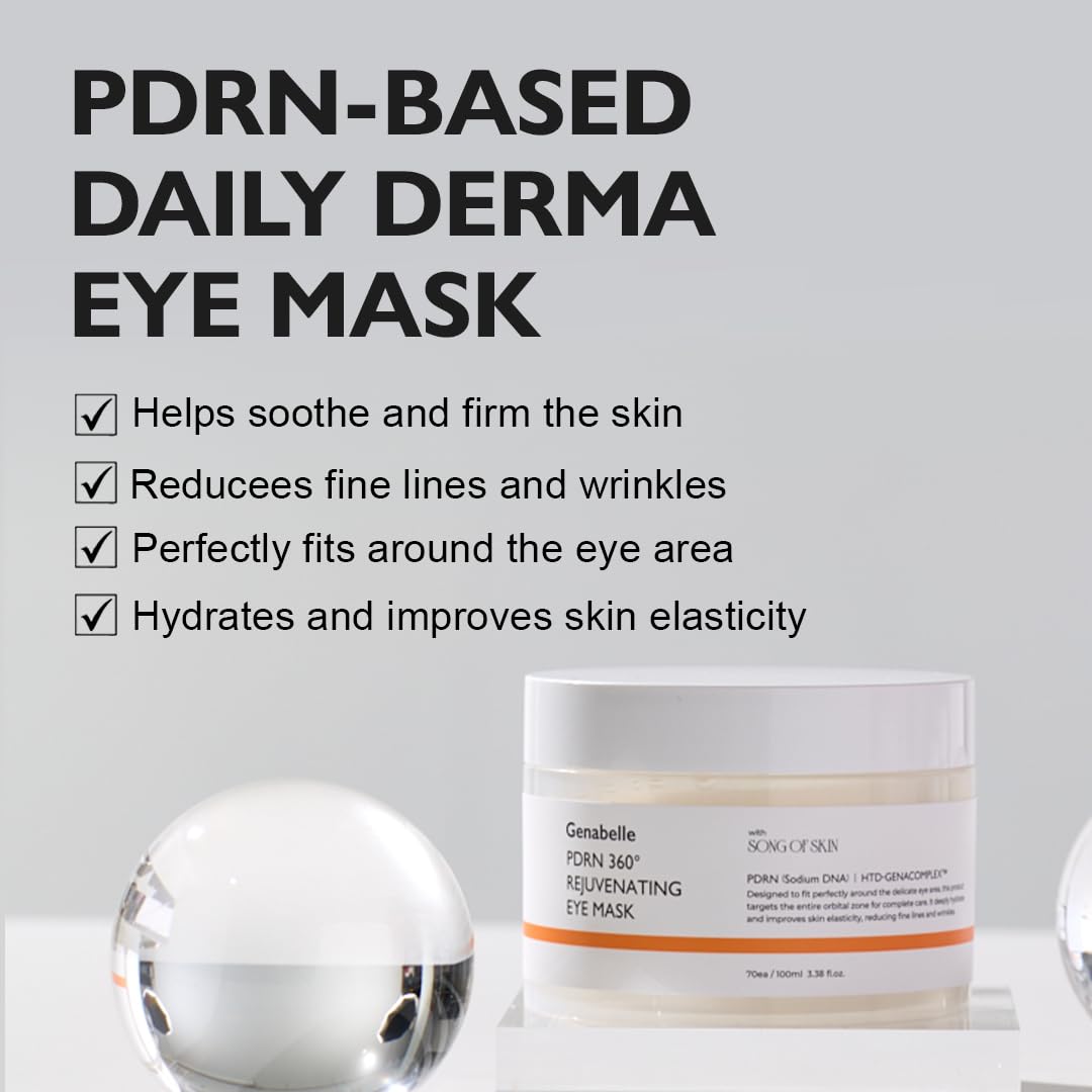 Genabelle PDRN 360° Rejuvenating Eye Mask – Full Eye Area Eye Patches for Hydration, Firming & Elasticity with PDRN & Pe