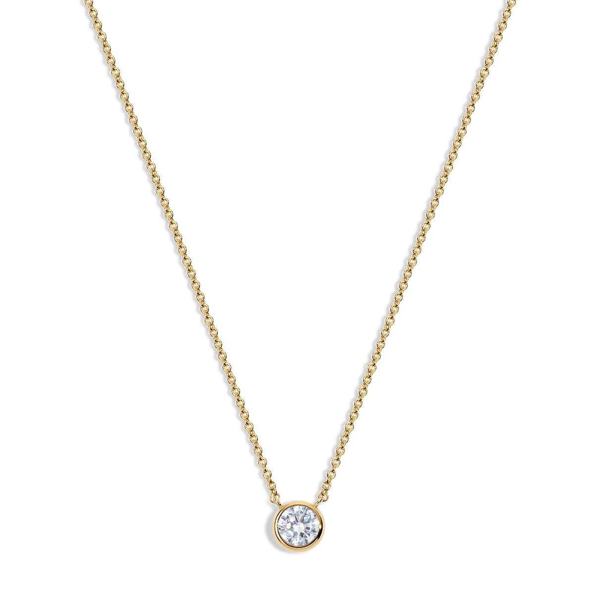 Electric Picks Coco Necklace, Gold Bezel Crystal Pendant Necklace for Women – product photo (Pendant Necklaces)