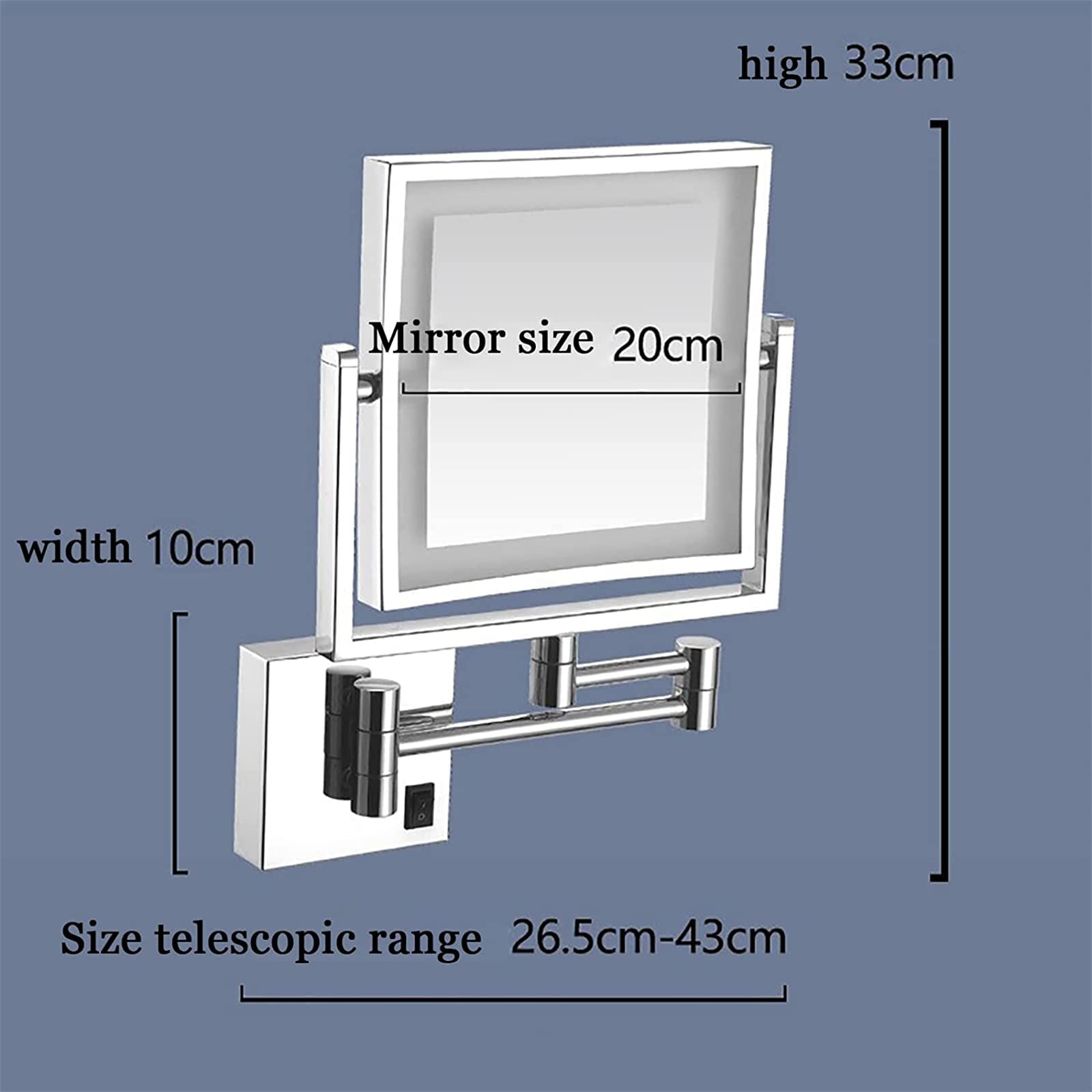 Led Makeup Mirror with Lights, 360° Rotating Double-Sided 1x/3x Magnification, Wall-Mounted Brass Bathroom Mirror, Make Up Mirror with Lights, Lighted Makeup Mirror Brass Plug in