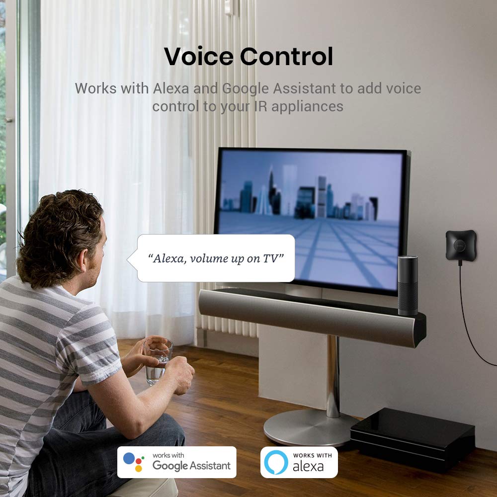 BroadLink RM4 pro Smart Home Hub with Sensor Cable, IR RF Universal Remote – packaging and label