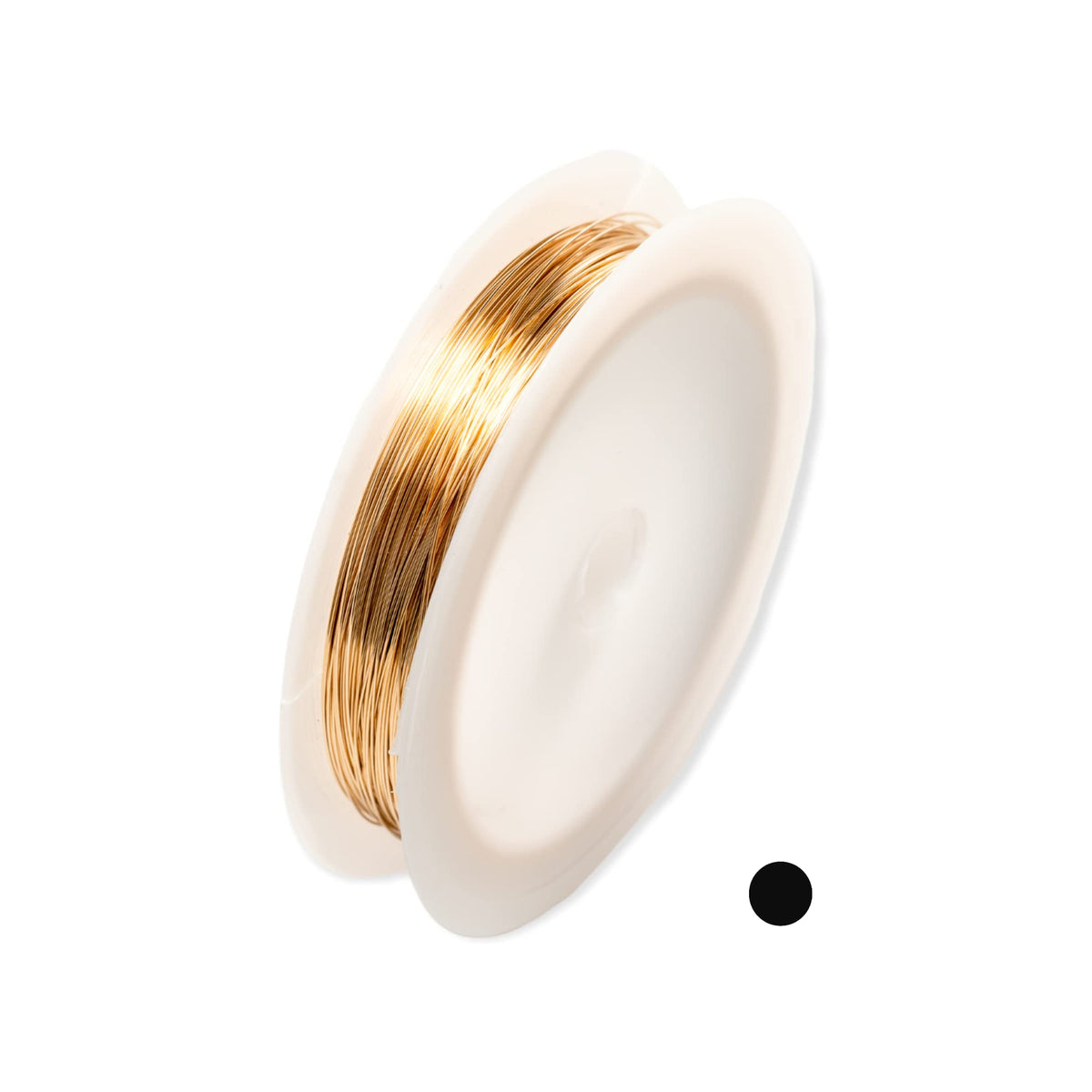 14/20 Yellow Gold Filled Wire 24 Gauge, Round, Half Hard, 5FT by CRAFT WIRE – close-up detail in Gold