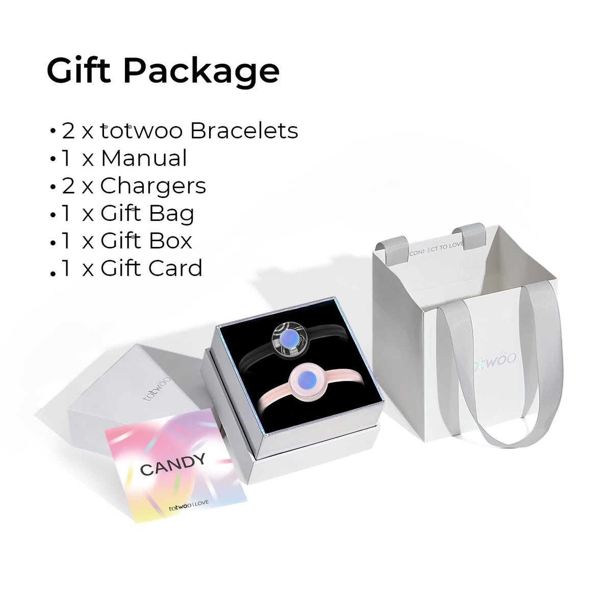 TOTWOO Long-Distance Touch Bracelets for Love, Smart Bracelets – back view and specifications