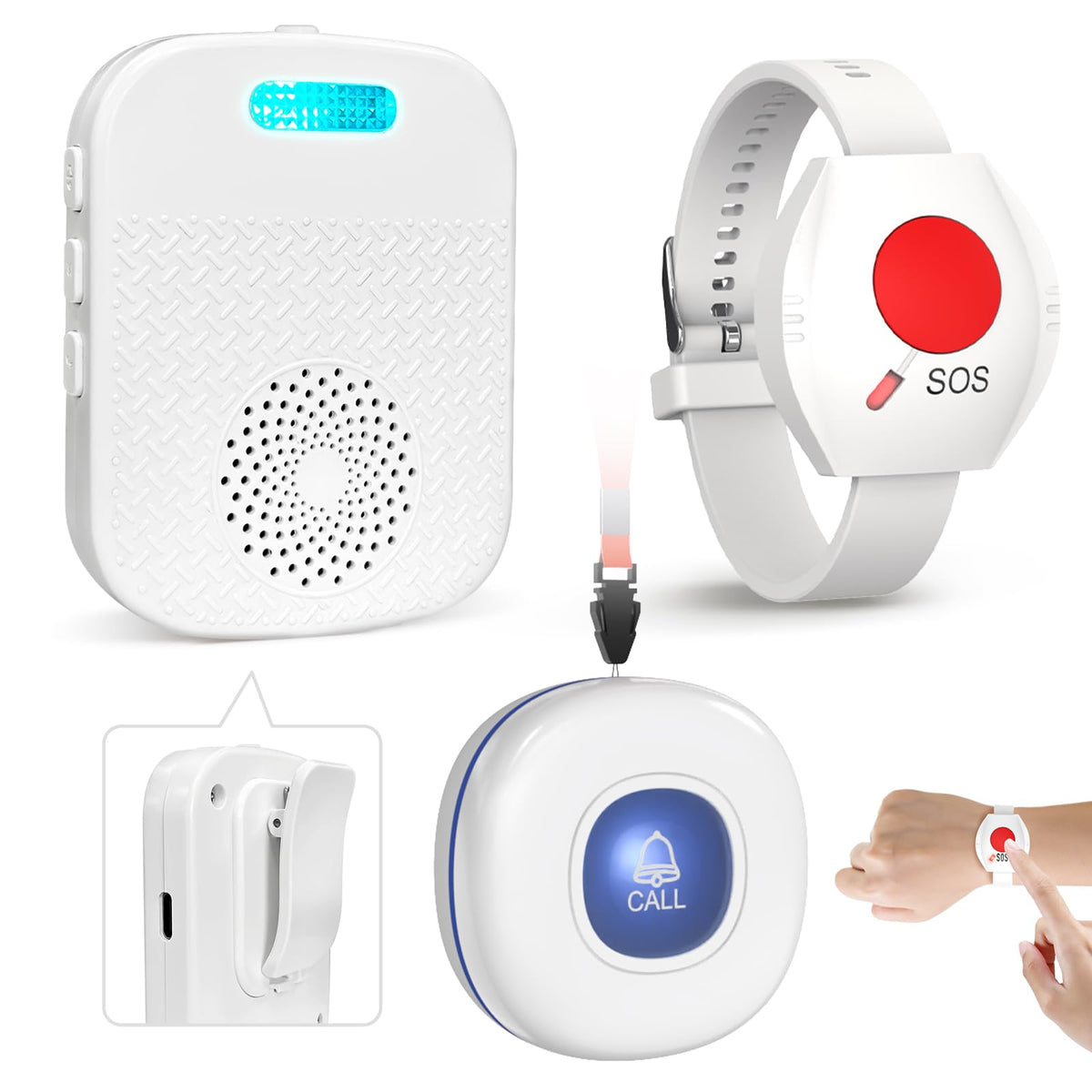 CallToU Caregiver Pager with 2 Wireless Call Button for - CallToU Official Imagery - 1