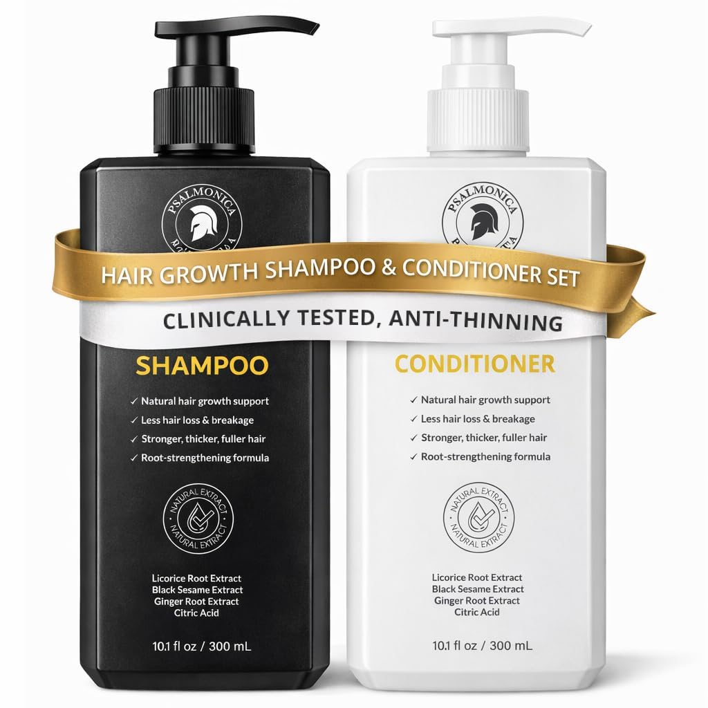 Psalmonica Hair Growth Shampoo and Conditioner Set: Sulfate Free Hair Growth Root Activator Thickening Shampoo for Hair 