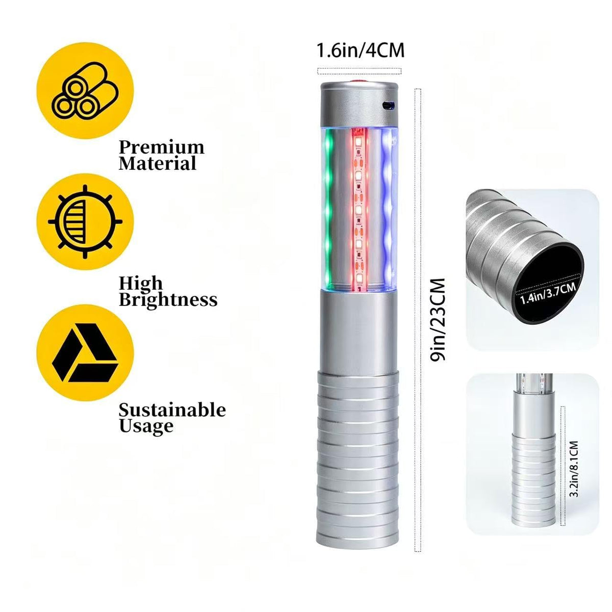 HKKCHKKC Strobe Bottle Girl Lights LED Bottle Service Lights Baton Reusable Rechargeable Service LED Champagne 2 Pcs for