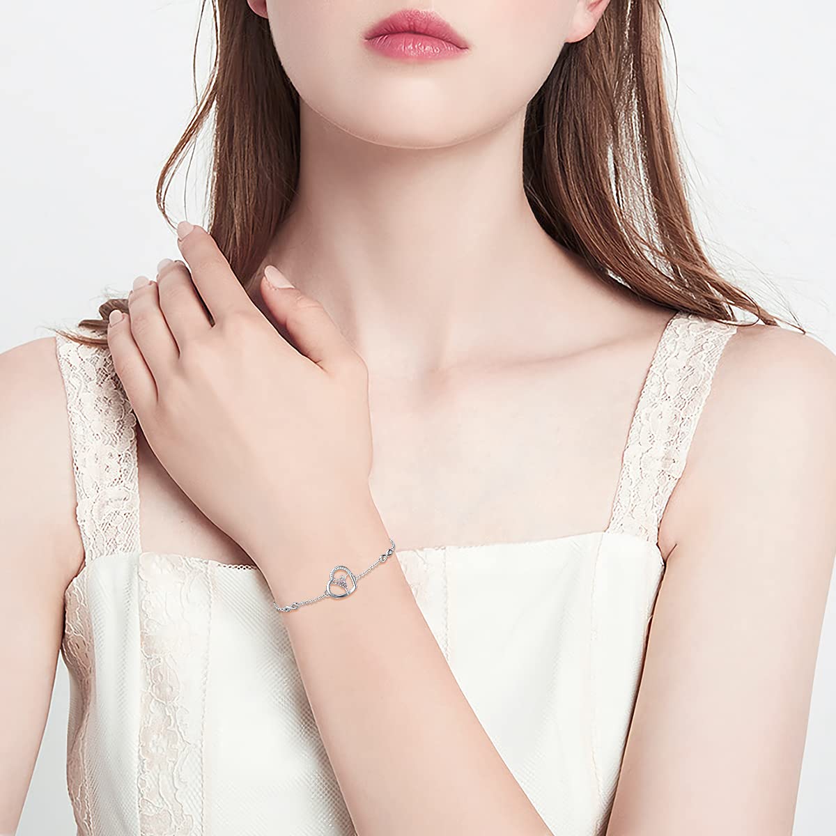 AOBOCO Ballerina Bracelet 925 Sterling Silver Ballet Dancer Jewelry with Crystals from Austria, Christmas Ballet Themed 