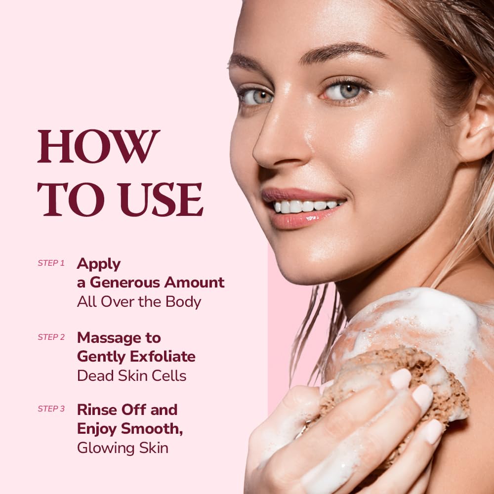 HIMALAYA PINKSALT Daily Scrub & Body Wash 21.1oz – back view and specifications