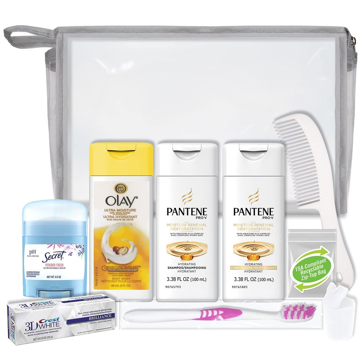Convenience Kits International Women's Premium 16 PC Travel Kit – Stocking Stuffer and Holiday Gift Set with Tresemme Ha