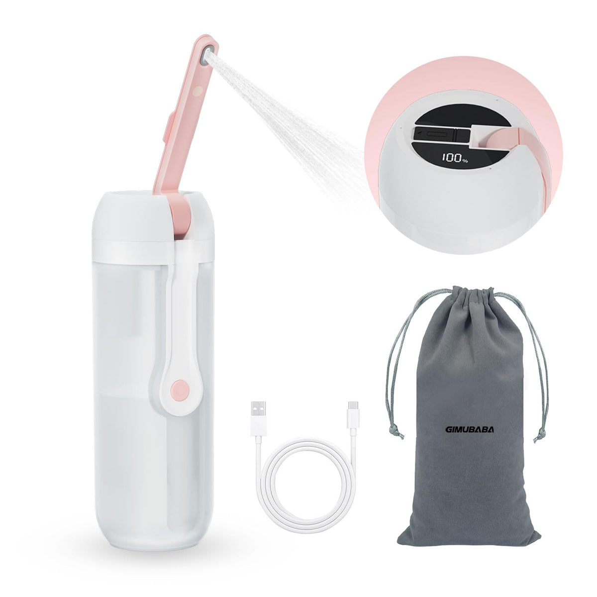 Portable Electric Bidet for Travel with 180 Adjustable - gimubaba Official Imagery - 1