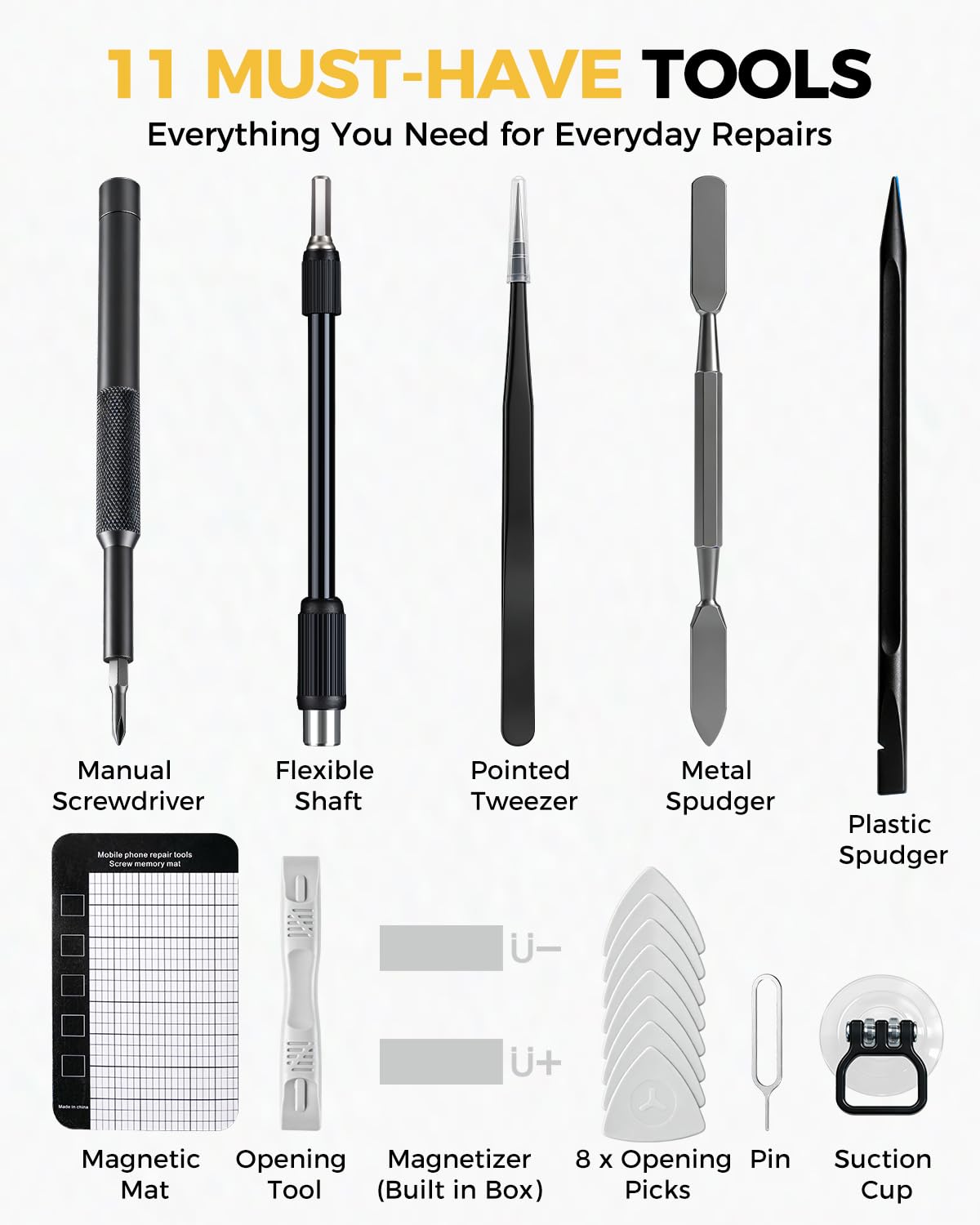 UnaMela 160 in 1 Mini Electric Screwdriver Set: Cordless Precision Power Tool Kit – back view and specifications