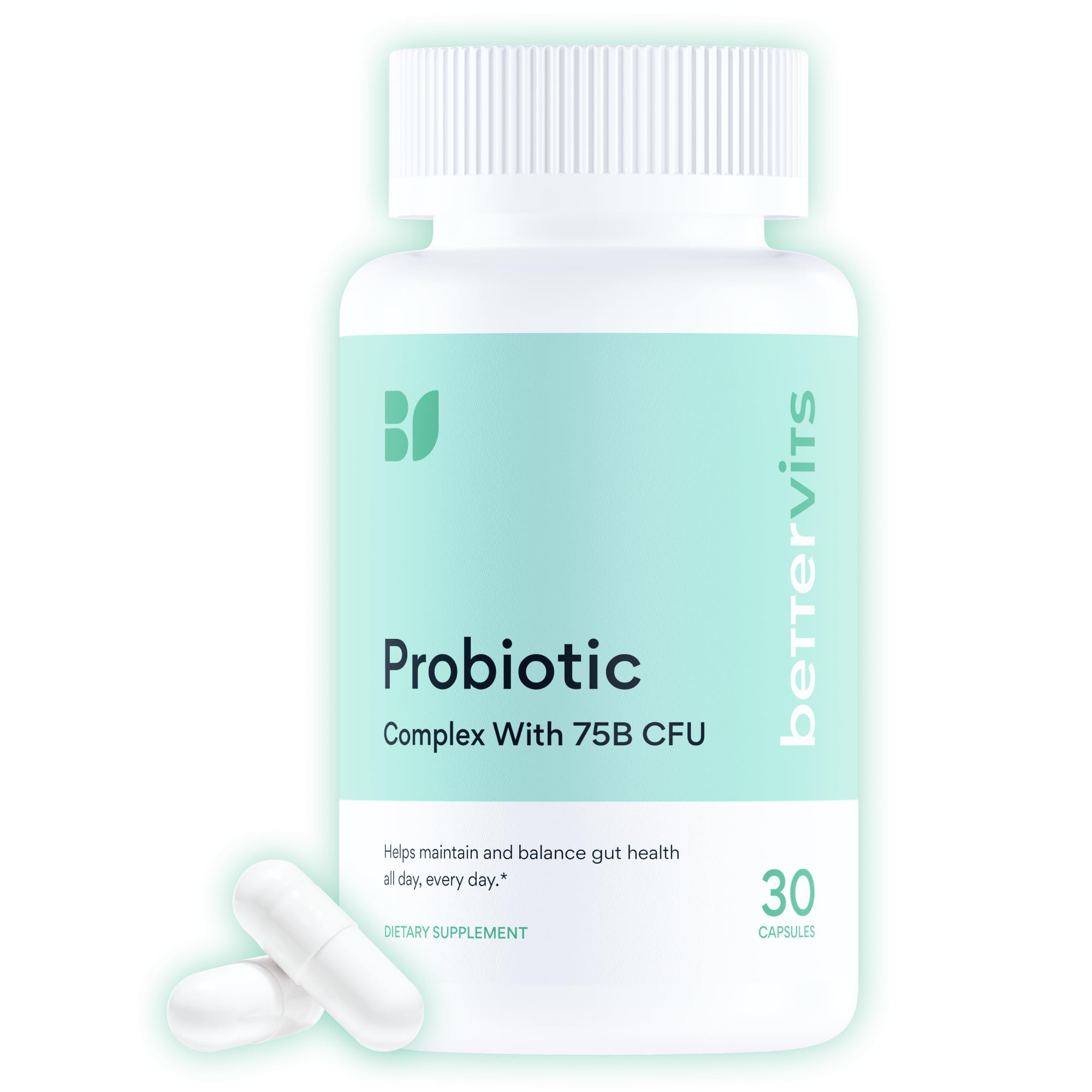 Bettervits Probiotics 75 Billion CFU - 14 Strains with Prebiotic Inulin