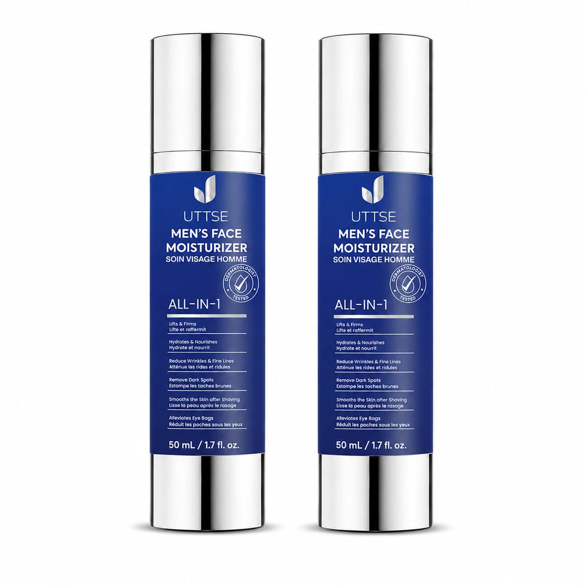 Uttse 6-in-1 Mens Face Moisturizer: Face Cream for Men - Reduce the Look of Eye Bags, Dark Circles, and Puffiness - Skin
