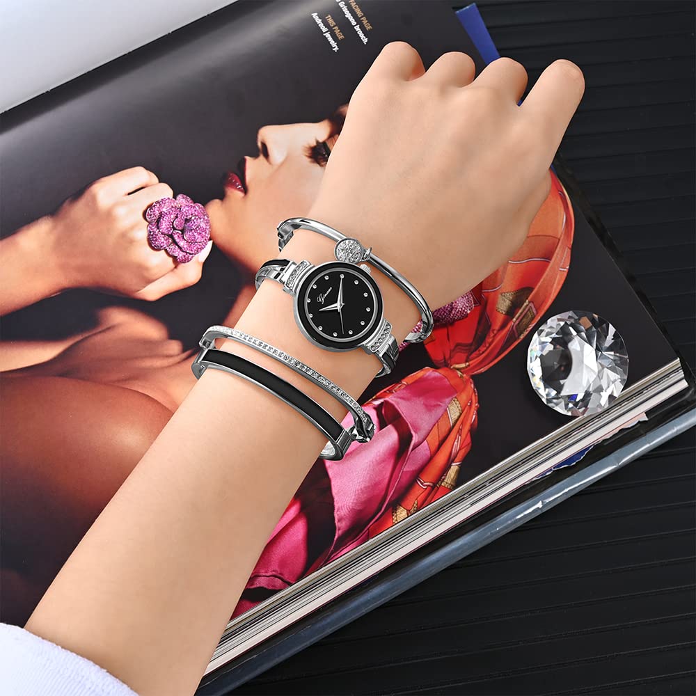 Avaner Bangle Watch and Bracelet Set, 4 Pcs Wrist Watch Bracelet Set Elegante Watch for Women – product photo (Wrist Wat