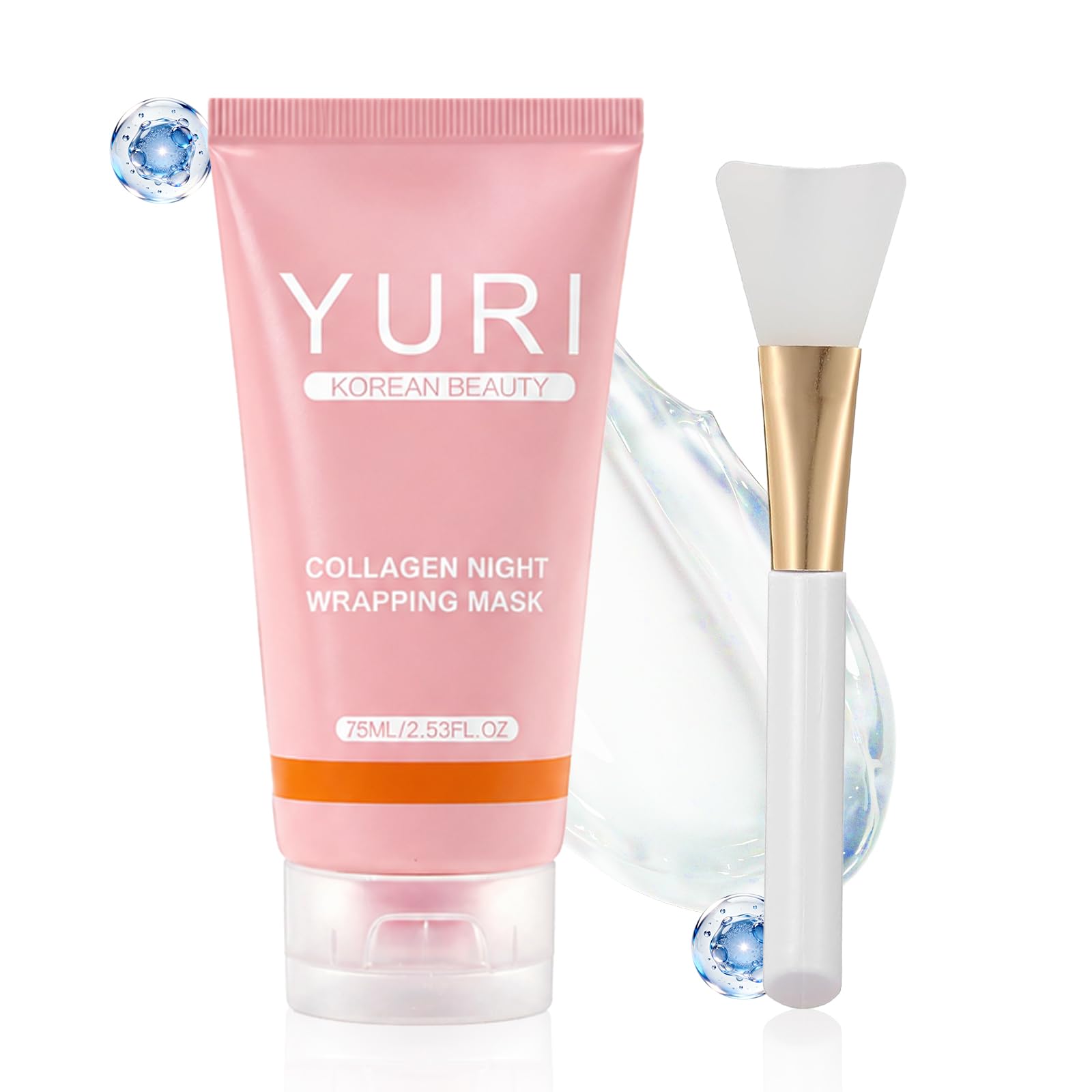 YURI Collagen Mask, Collagen Night Wrapping Mask 1PCS, Peel Off - Product Imagery