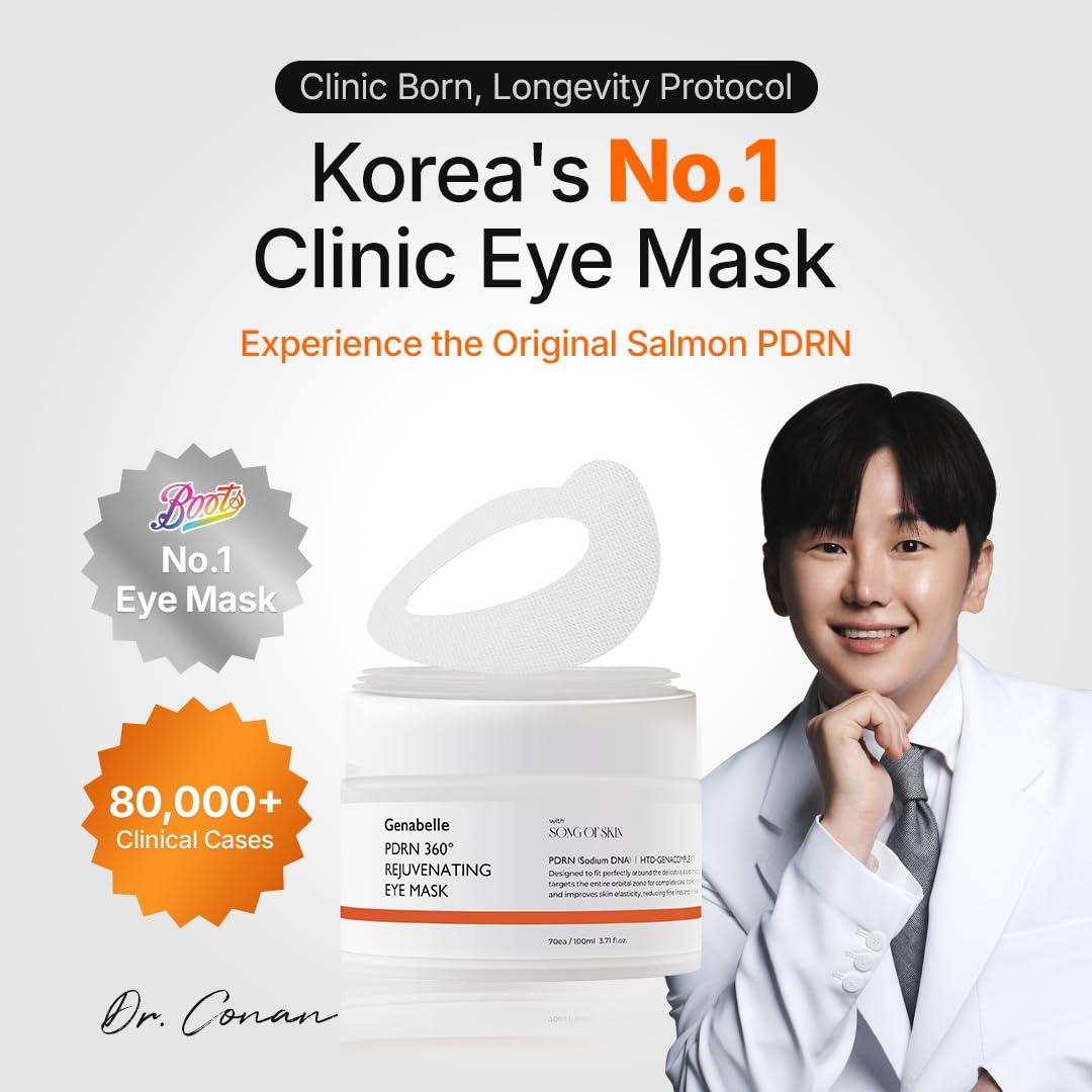 Genabelle PDRN 360° Rejuvenating Eye Mask – Full Eye Area Eye Patches for Hydration, Firming & Elasticity with PDRN & Pe