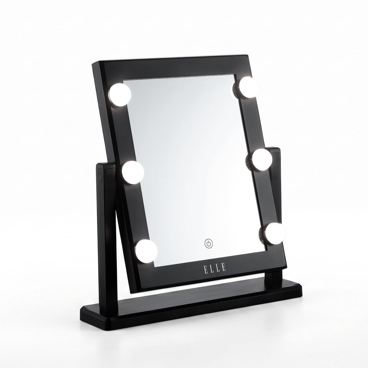 ELLE - LED Vanity Makeup Mirror with Adjustable Light and Touch Control – Black, Plastic