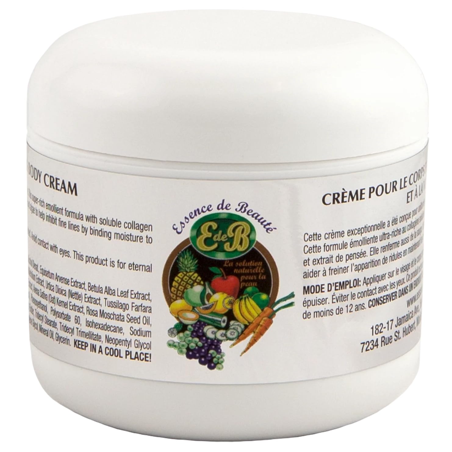 Essence de Beaute Collagen + Vitamin E Face & Body Cream, 4oz - Product Imagery