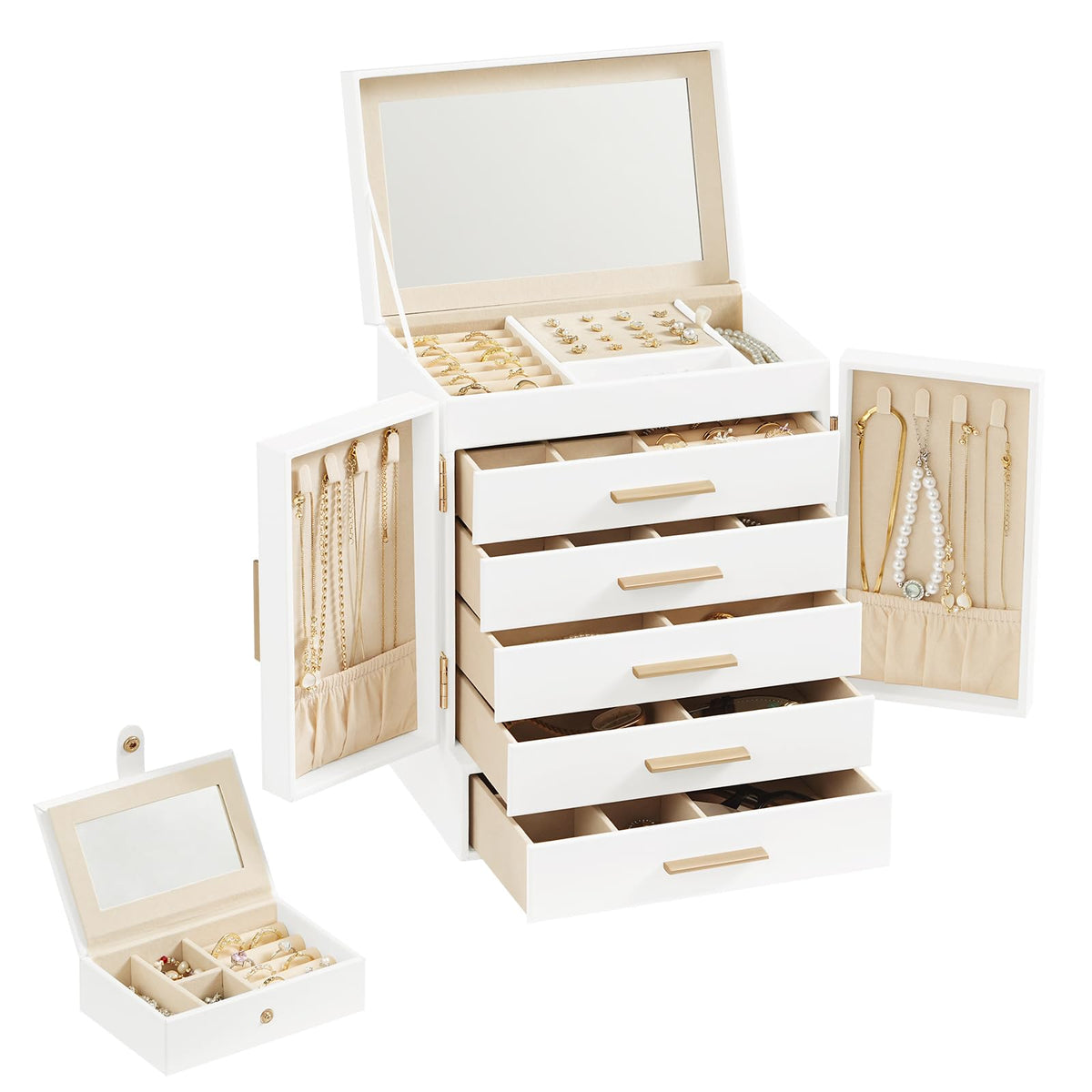 HOOBRO Jewelry Box for Women, Large Jewelry Organizer, Travel Jewelry Case – product photo (Jewelry Boxes)
