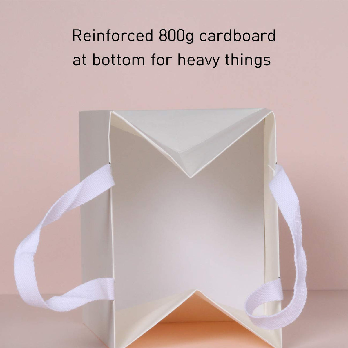 PAPERIST 10pcs 11.8x9x11.8 (8) Square Large Size, White Wide-bottom Gift Bags, Sturdy Durable Paper Bags for Flower Lunc