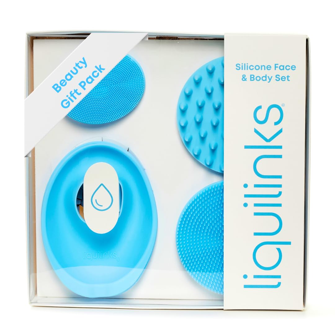 Liquilinks Beauty Gift Set - Silicone Spa Kit for Face & Body (Sky Blue) – product photo (Sets &amp; Kits)