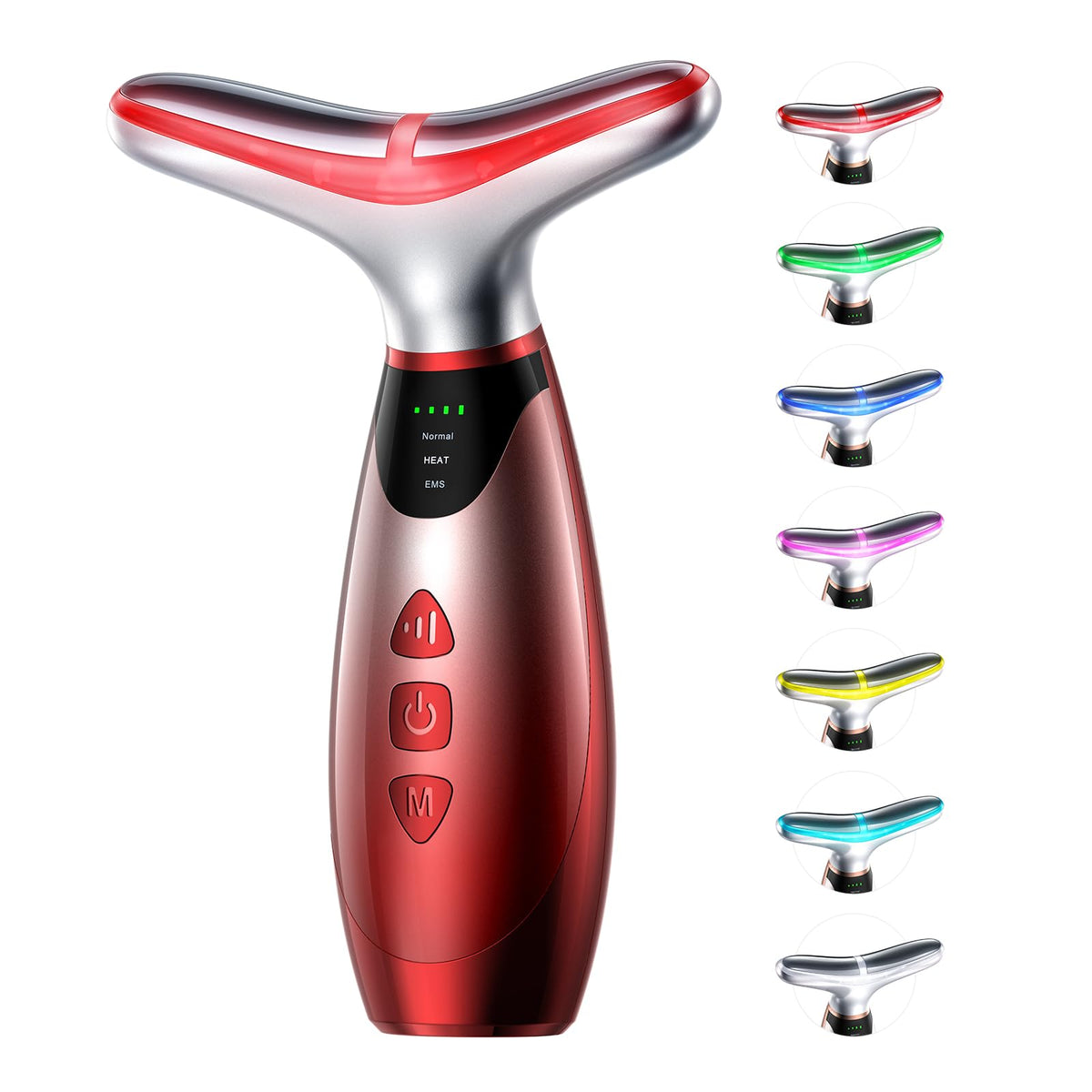 pedete Facial Massager, 7 Colors Red Light Therapy for Face and Neck